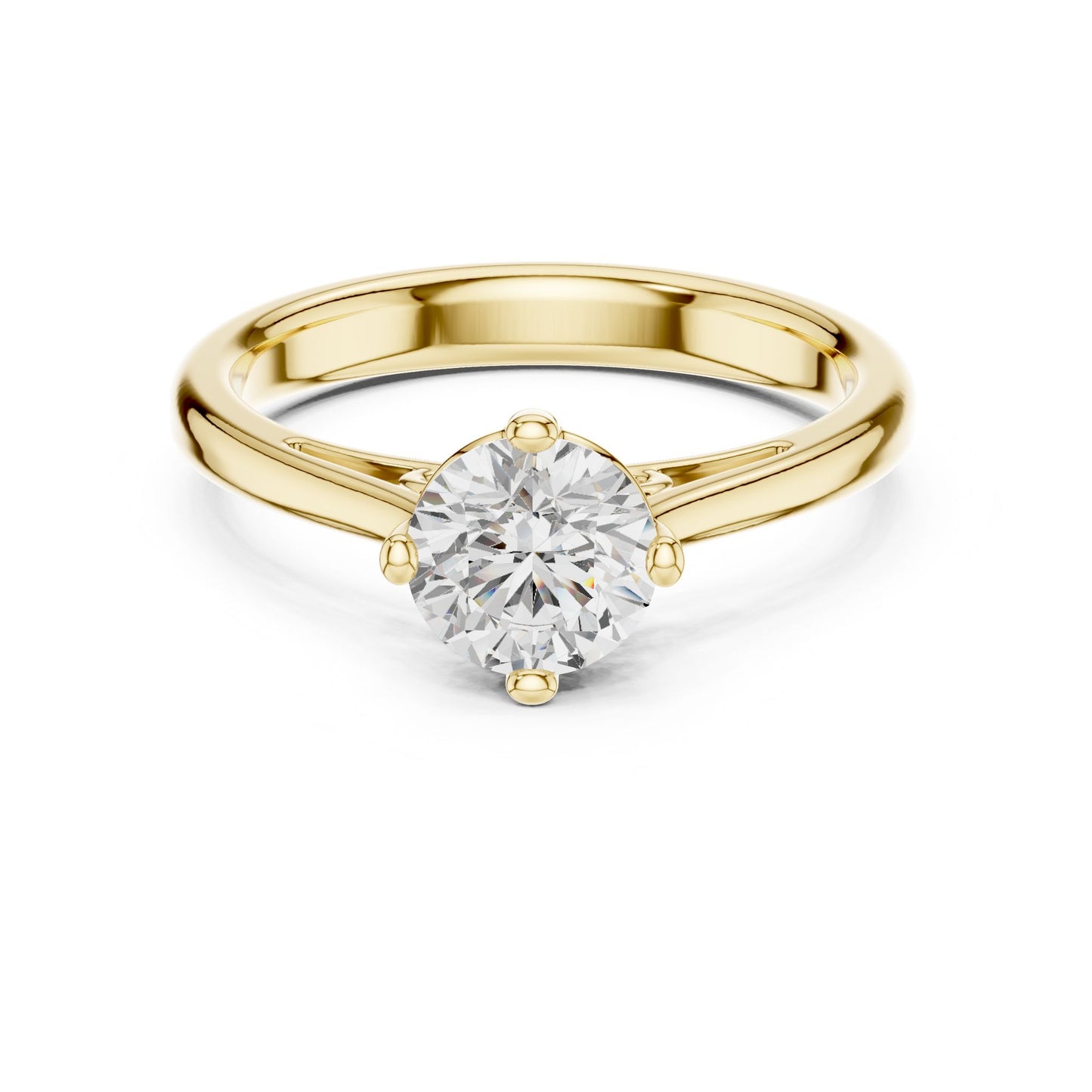 Round Lab Grown Diamond Solitaire Engagement Ring