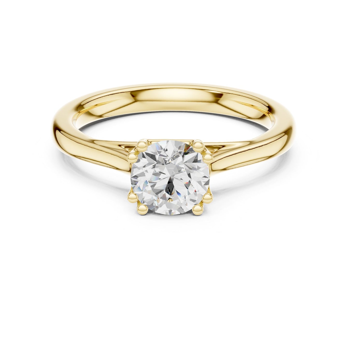 Round Lab Grown Diamond Solitaire Engagement Ring