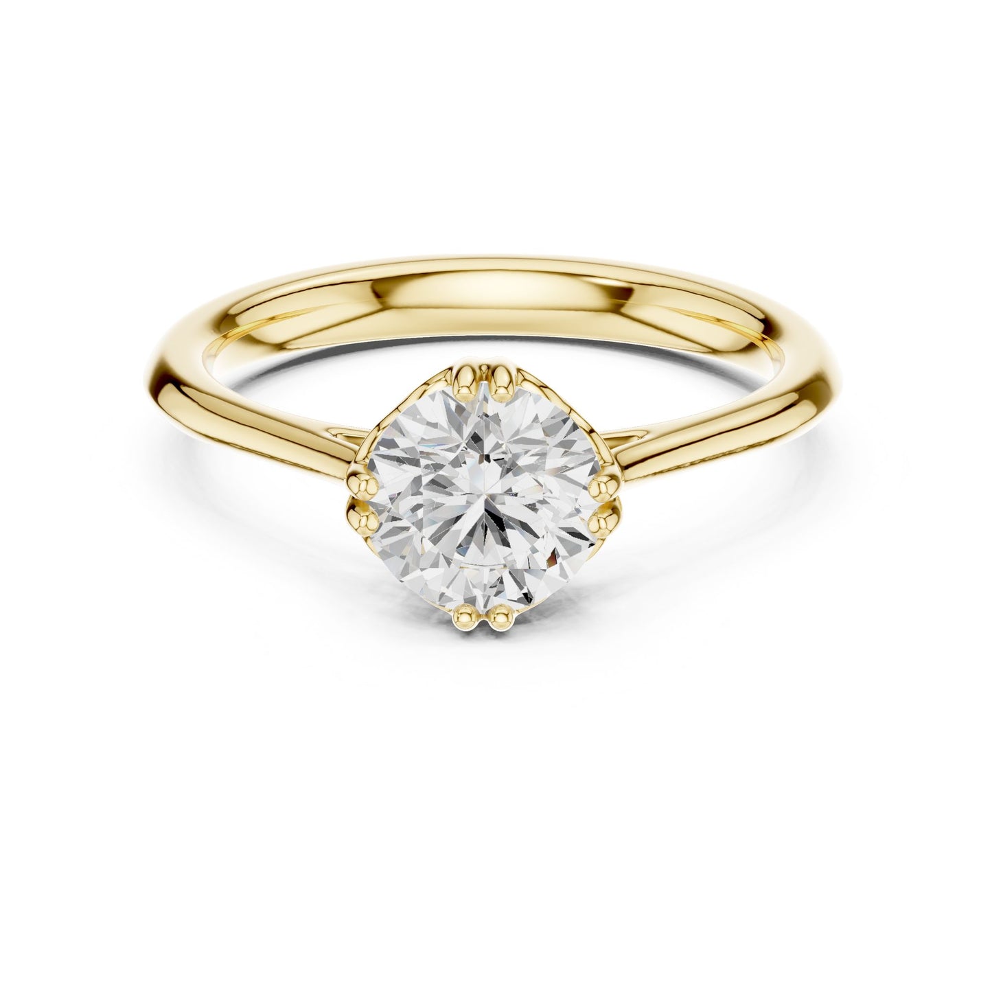 Round Lab Grown Diamond Solitaire Engagement Ring