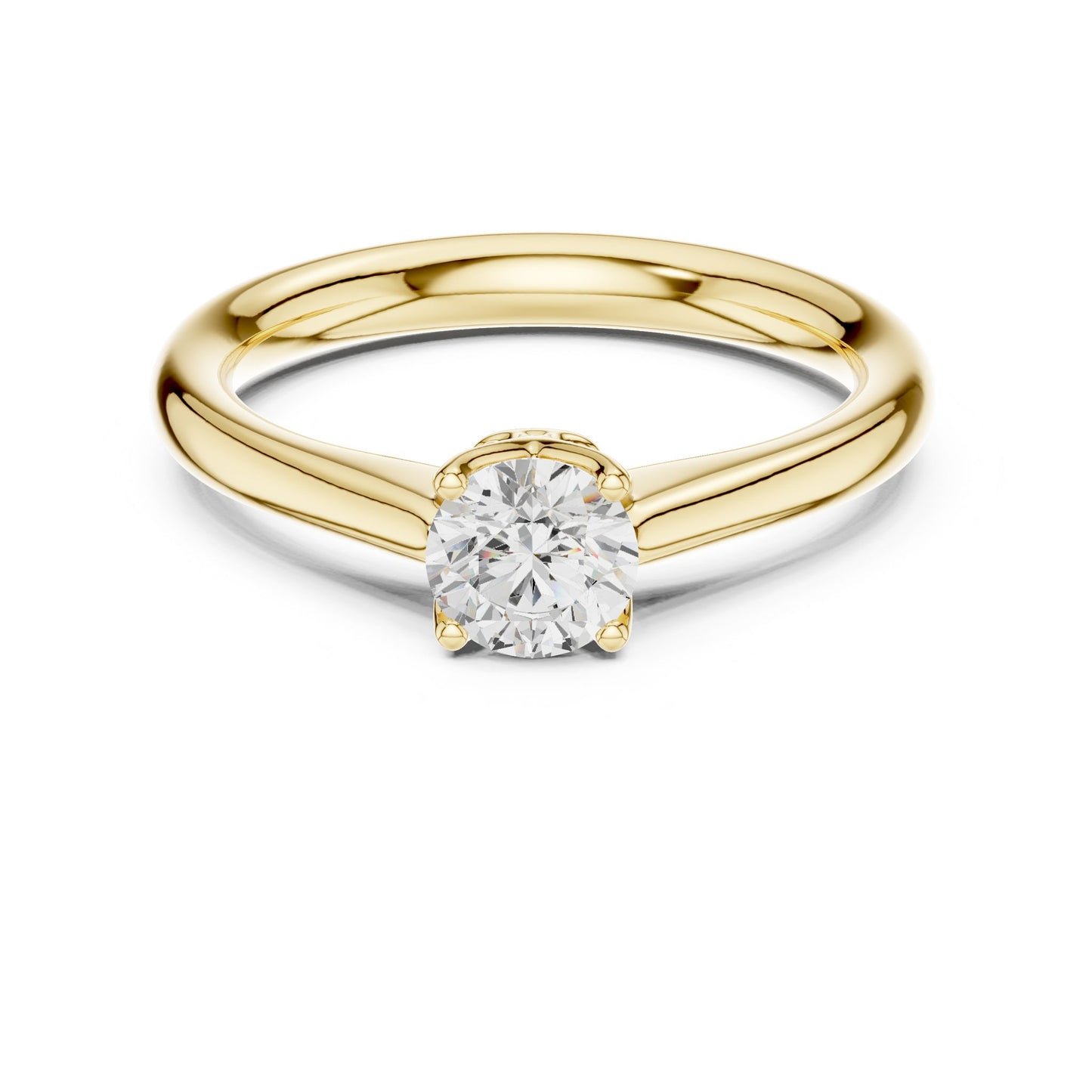 Round Lab Grown Diamond Solitaire Engagement Ring