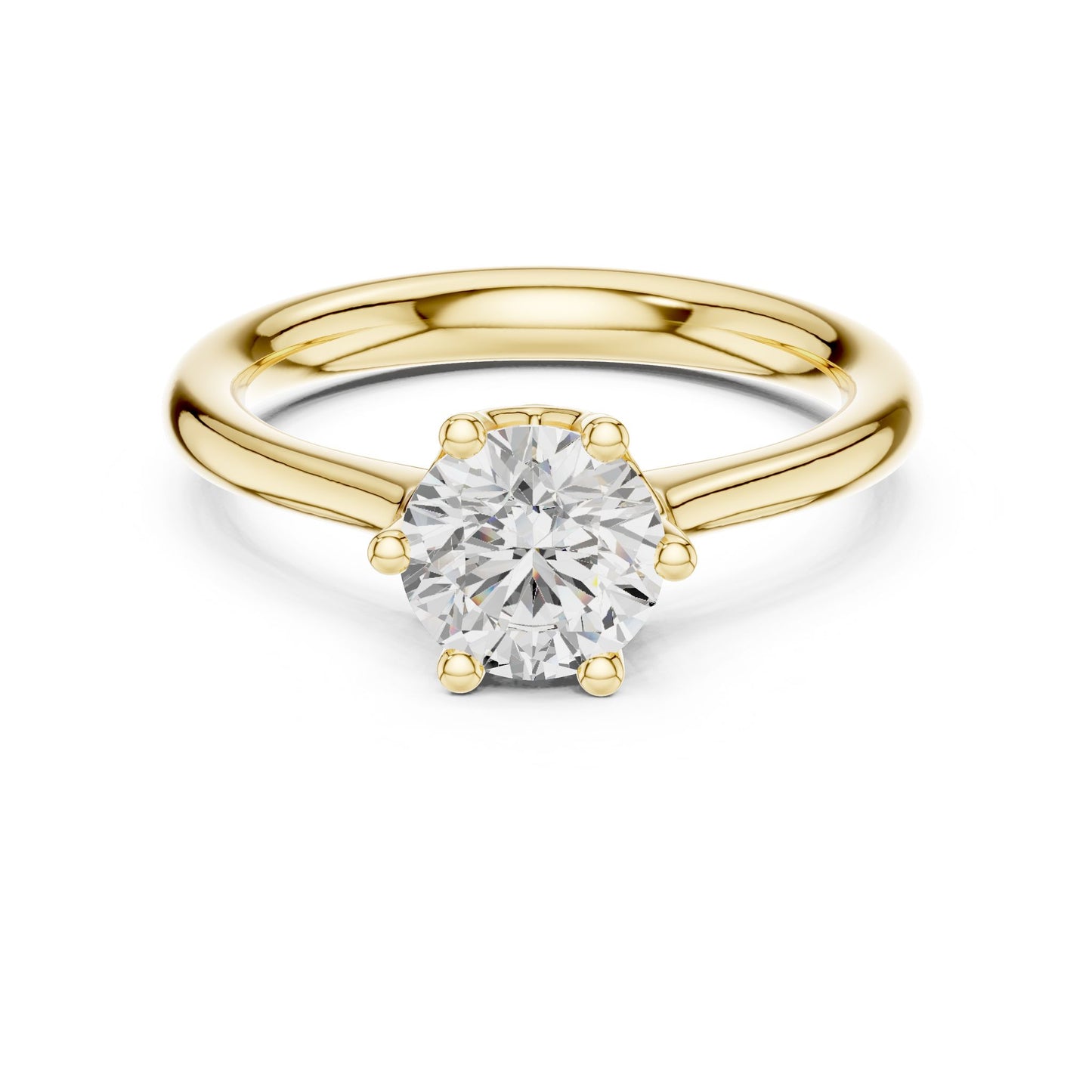Round Lab Grown Diamond Solitaire Engagement Ring