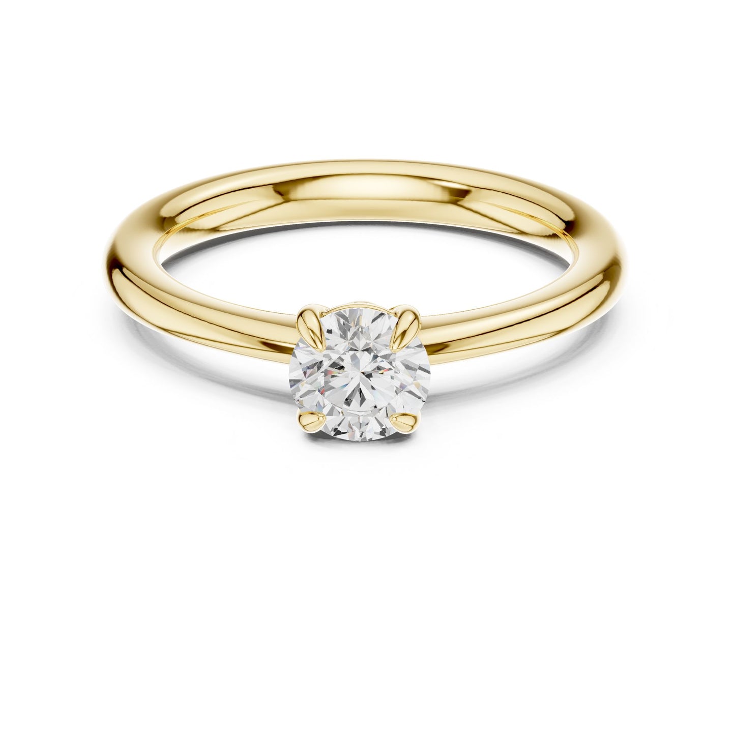 Round Lab Grown Diamond Solitaire Engagement Ring