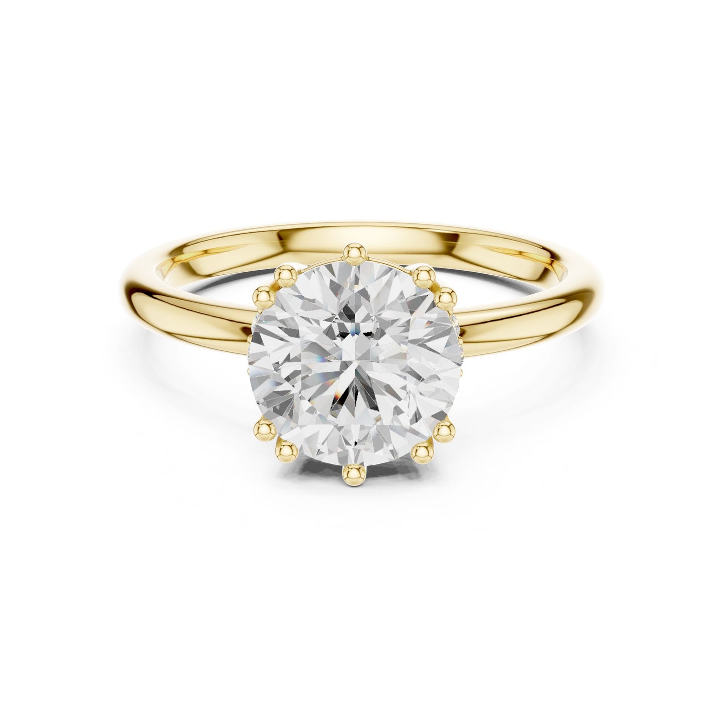 Round Lab Grown Diamond Solitaire Engagement Ring