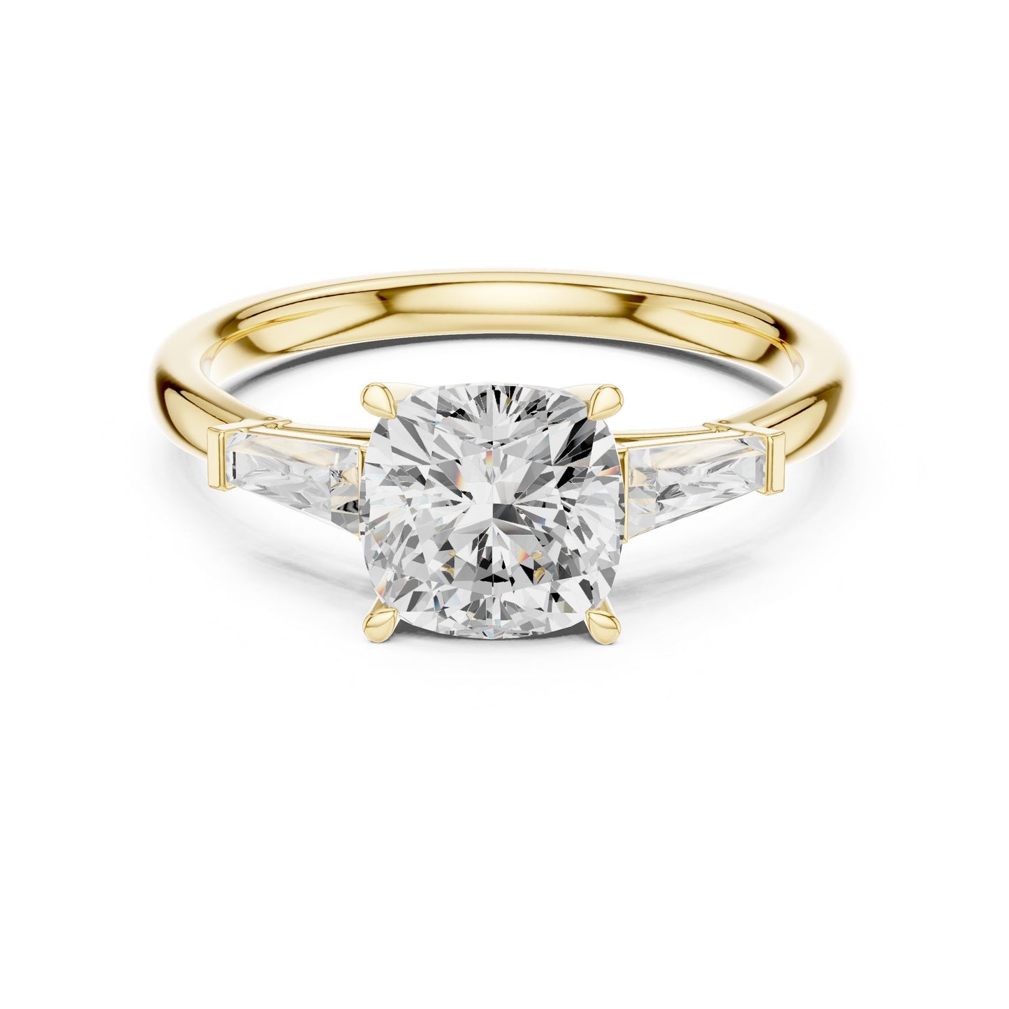 Round Lab Grown Diamond Three-Stone Engagement Ring