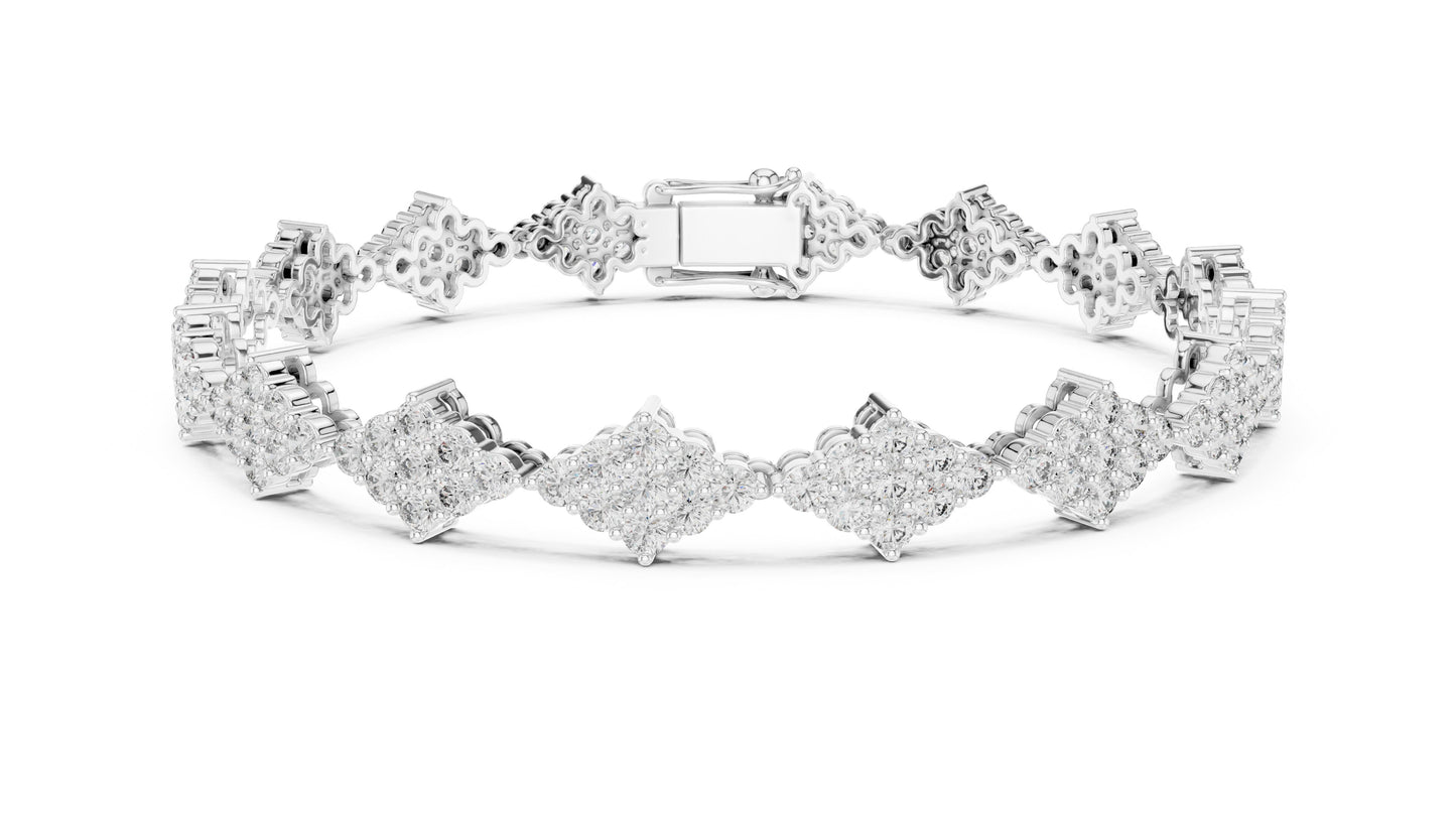 Round Cluster Lab Grown Diamond Bracelet