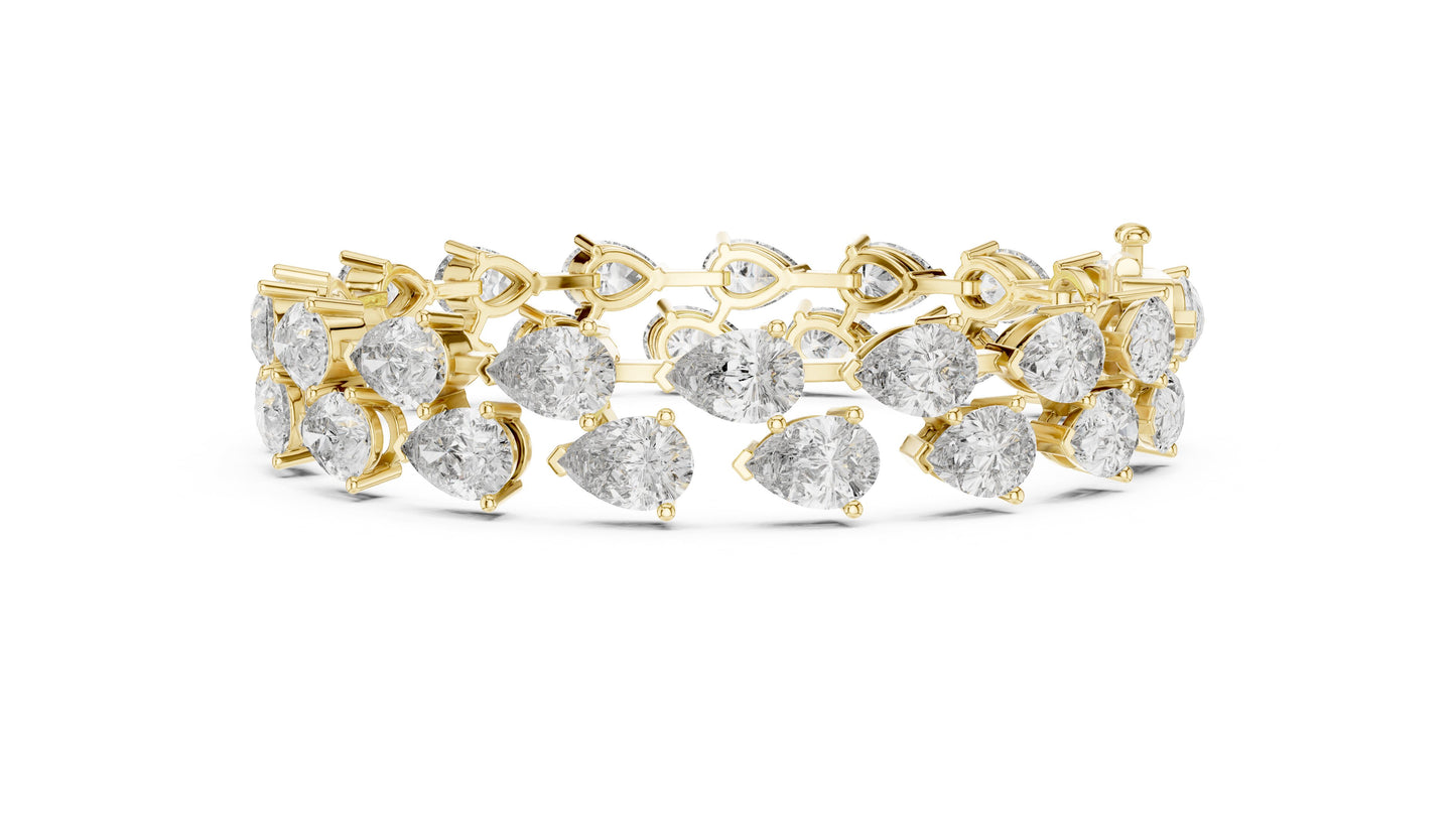 Pear Tennis Lab Grown Diamond Bracelet