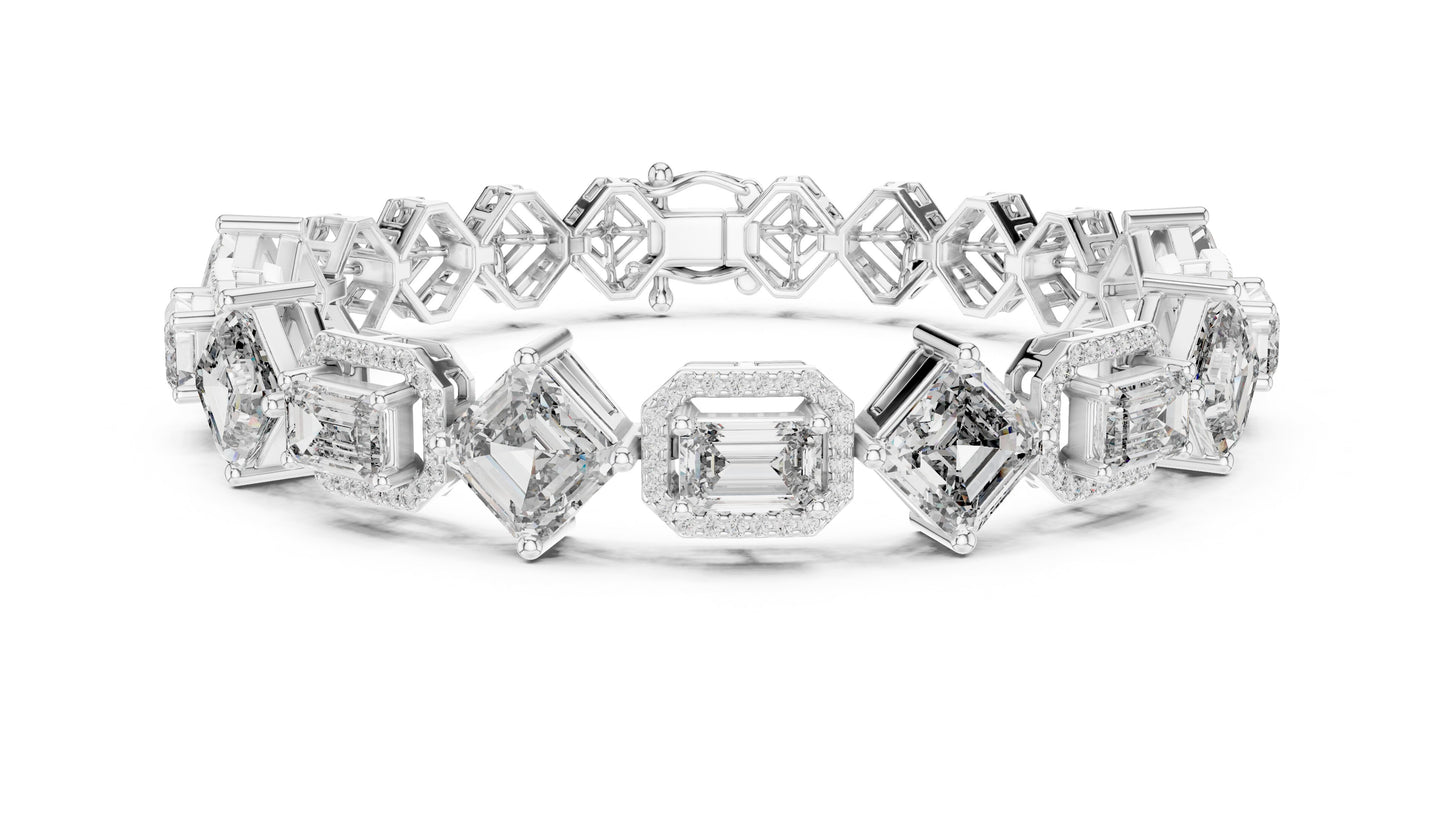 Emerald Tennis Lab Grown Diamond Bracelet
