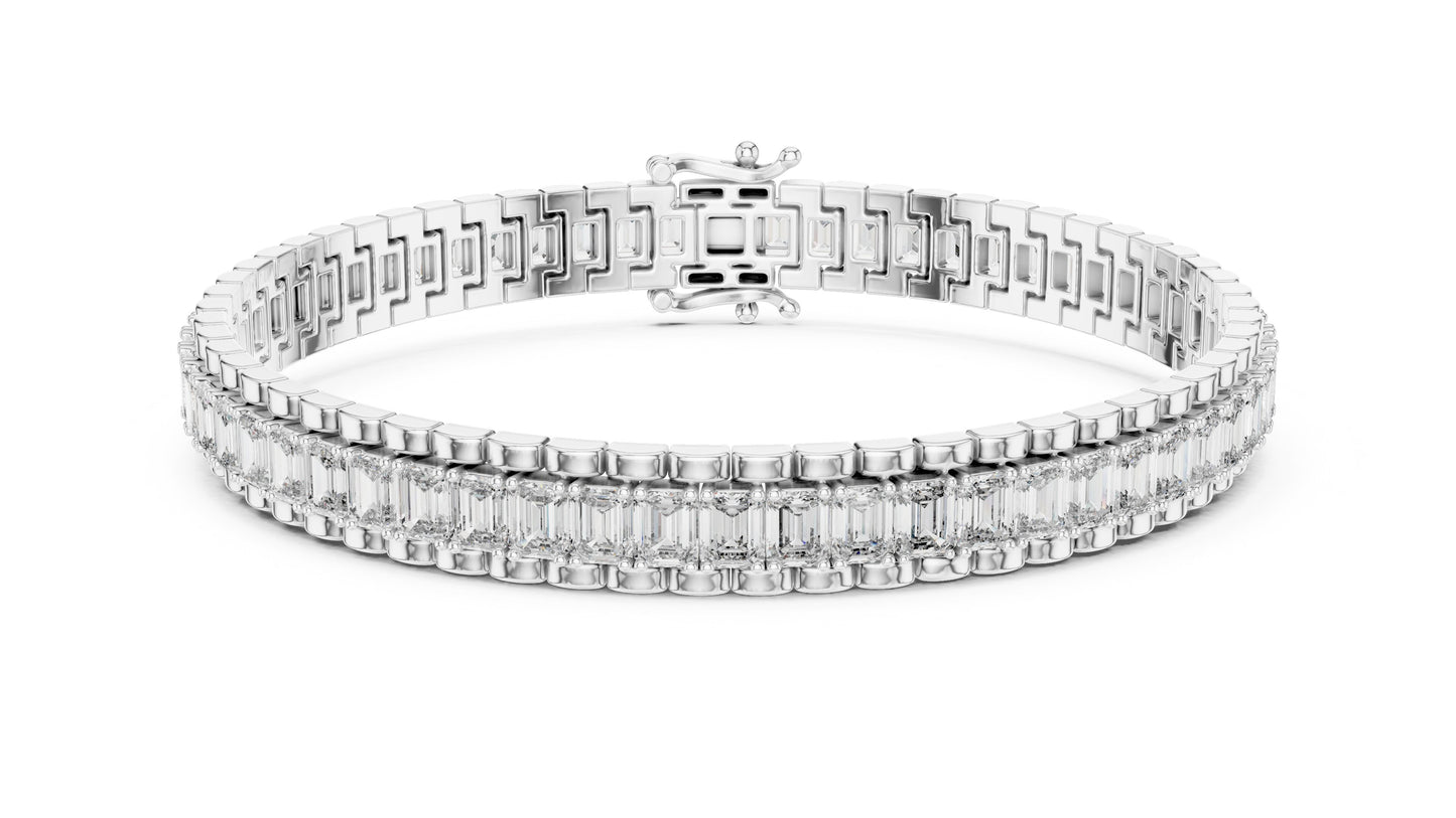 Emerald Tennis Lab Grown Diamond Bracelet