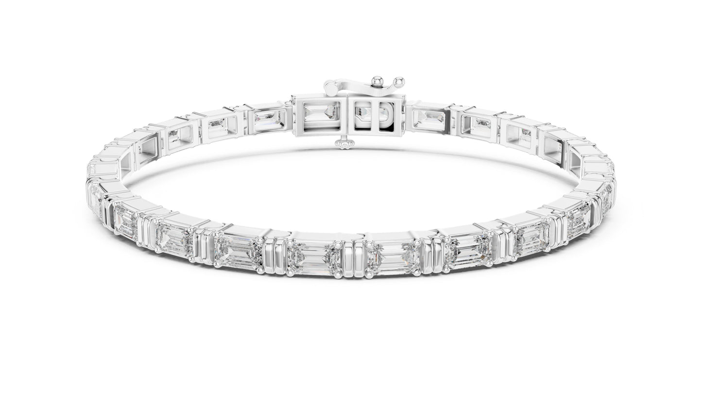 Emerald Tennis Lab Grown Diamond Bracelet
