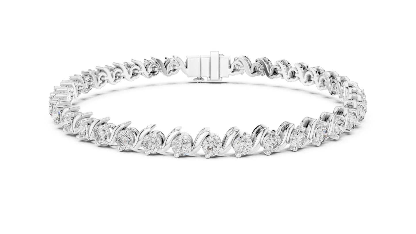Round Tennis Lab Grown Diamond Bracelet