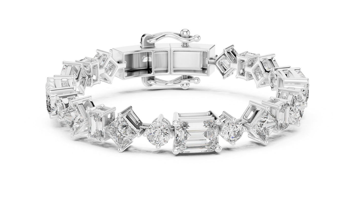 Mixed Shape Lab Grown Diamond Tennis Bracelet