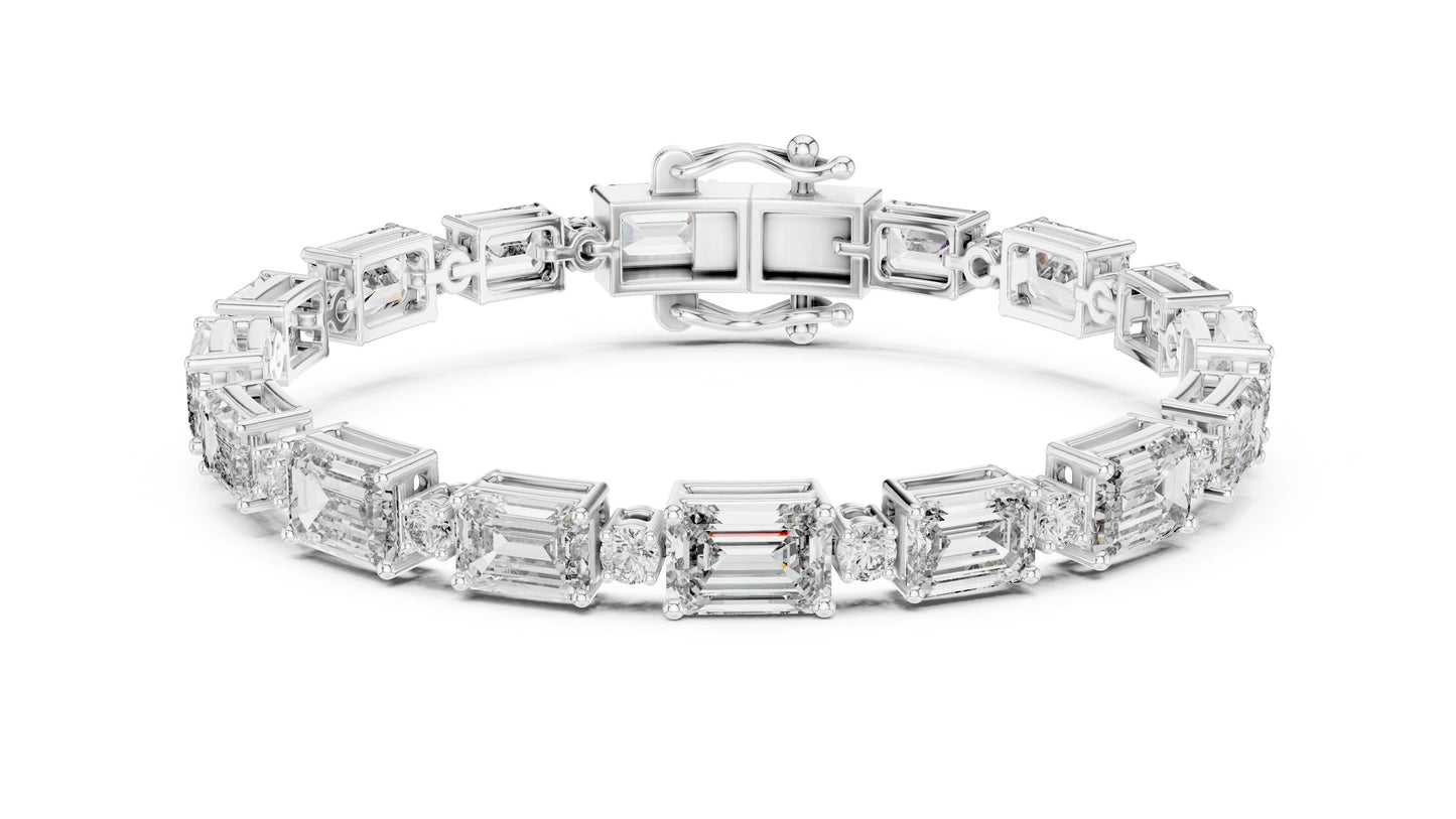 Emerald Tennis Lab Grown Diamond Bracelet