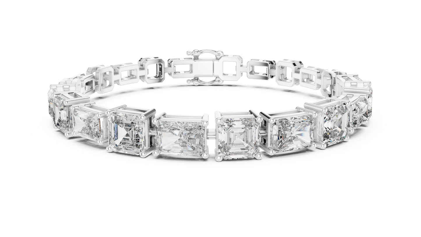 Emerald Tennis Lab Grown Diamond Bracelet