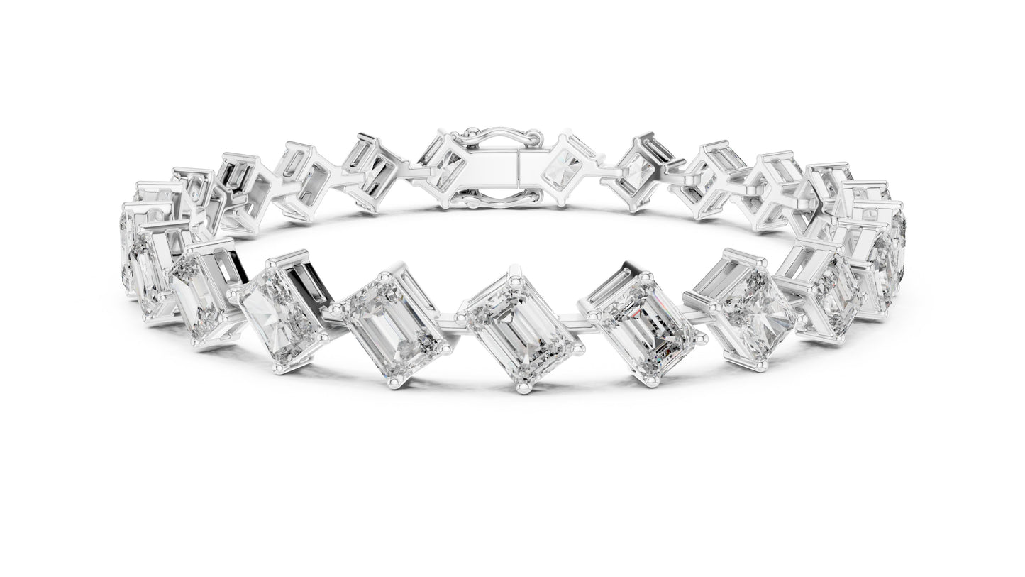 Emerald Tennis Lab Grown Diamond Bracelet