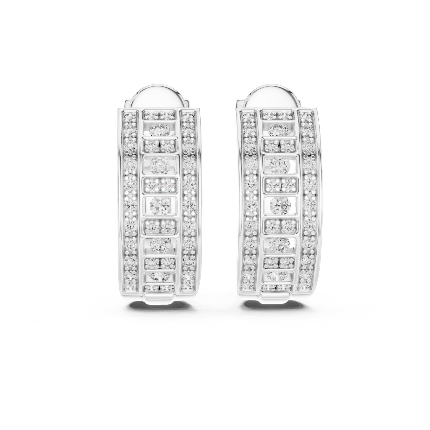 Round Huggie Lab Grown Diamond Earrings
