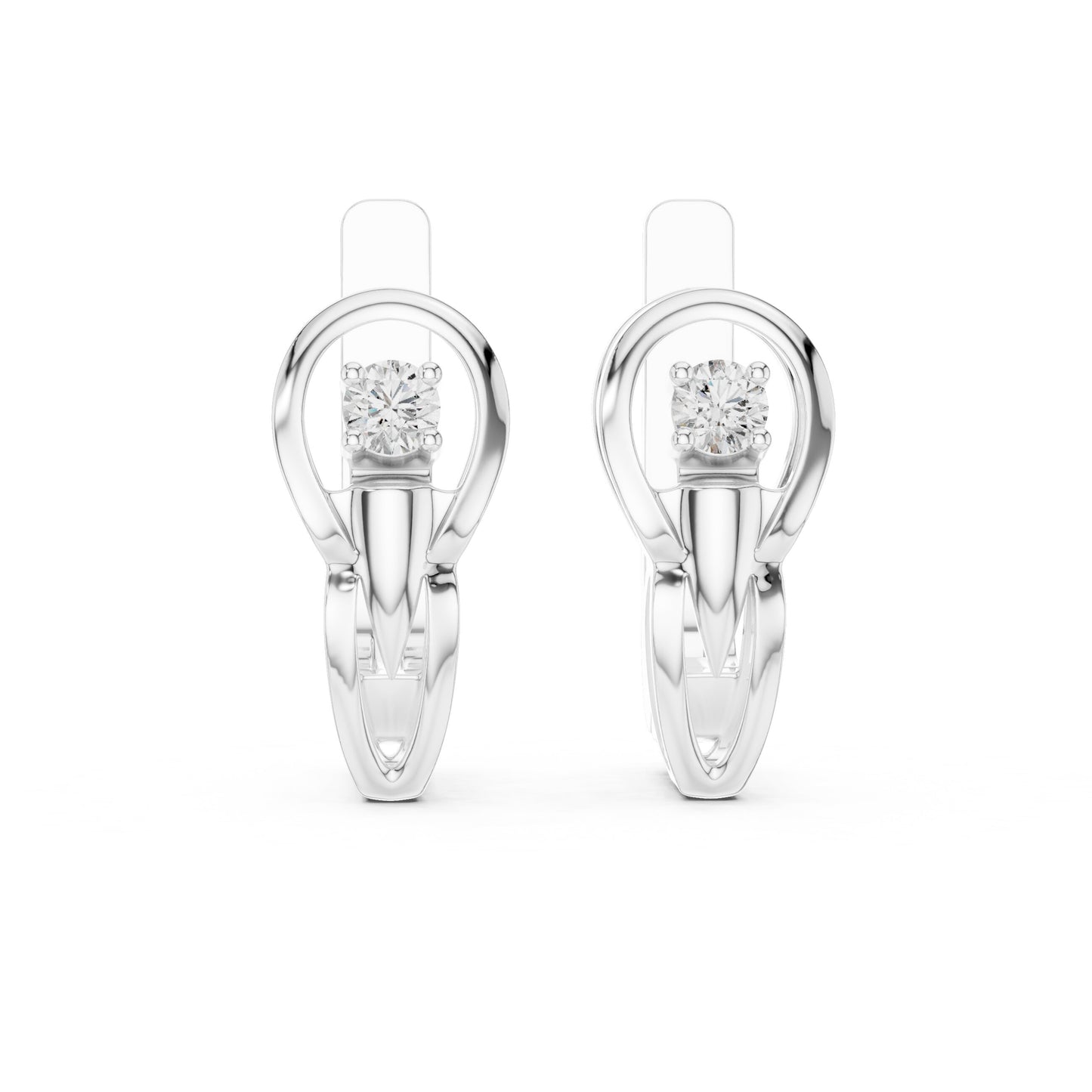 Round Huggie Lab Grown Diamond Earrings