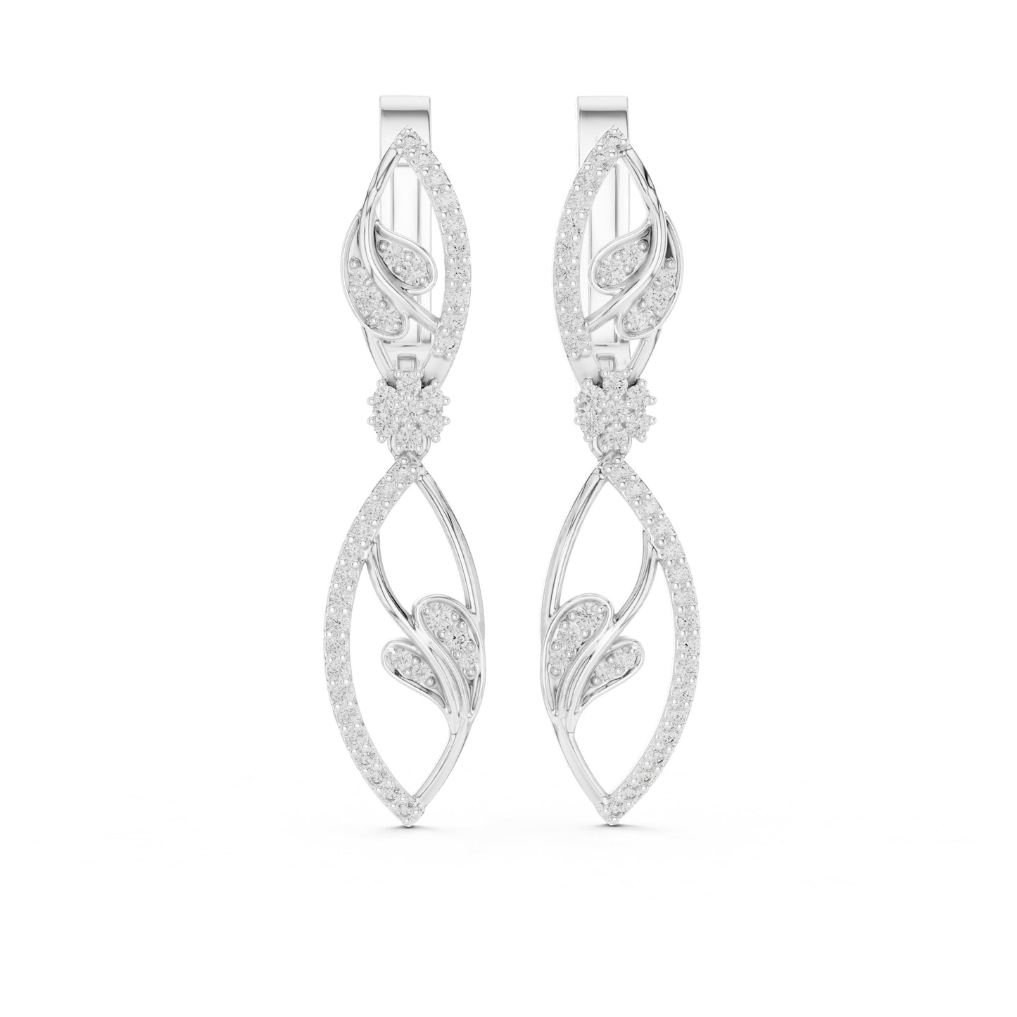 Mixed Shape Lab Grown Diamond Dangle Earrings