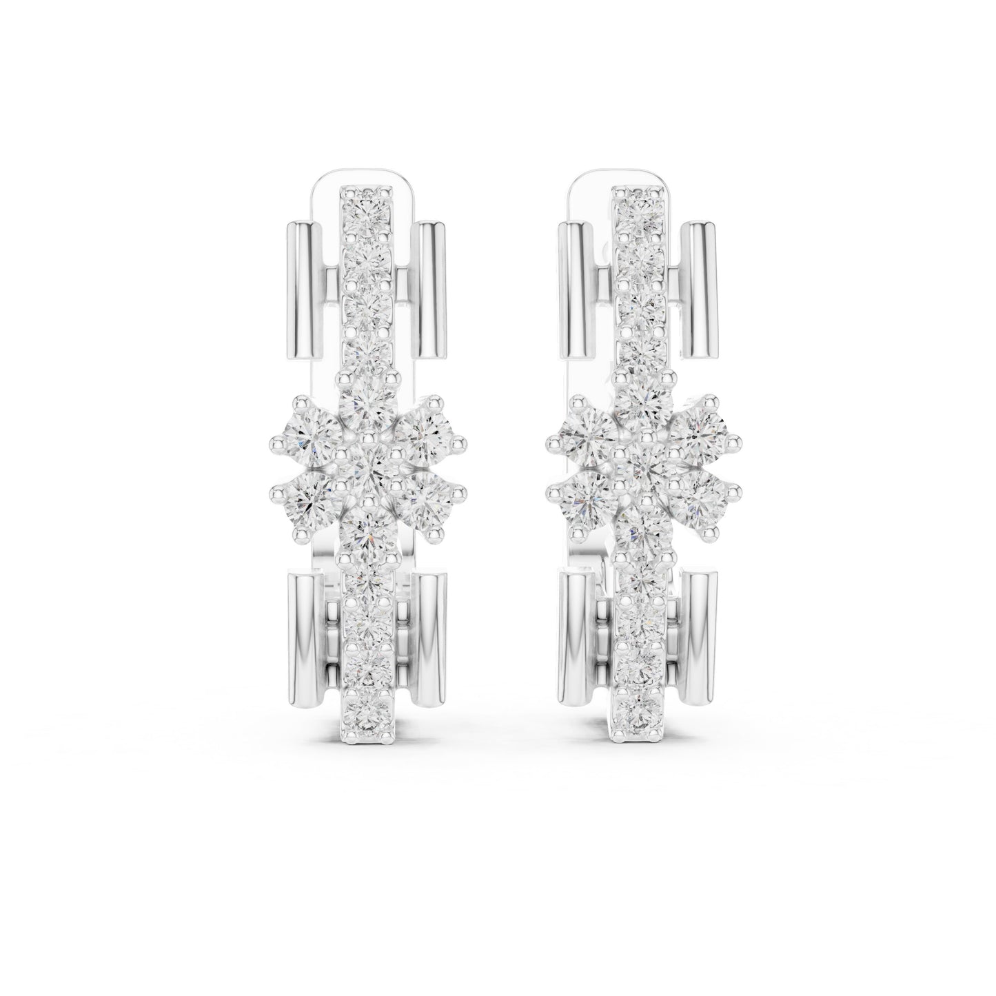 Round Huggie Lab Grown Diamond Earrings
