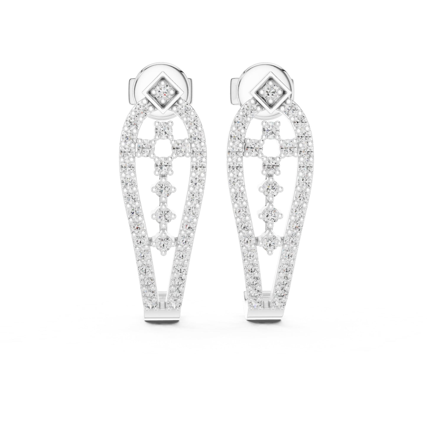 Round Hoop Lab Grown Diamond Earrings