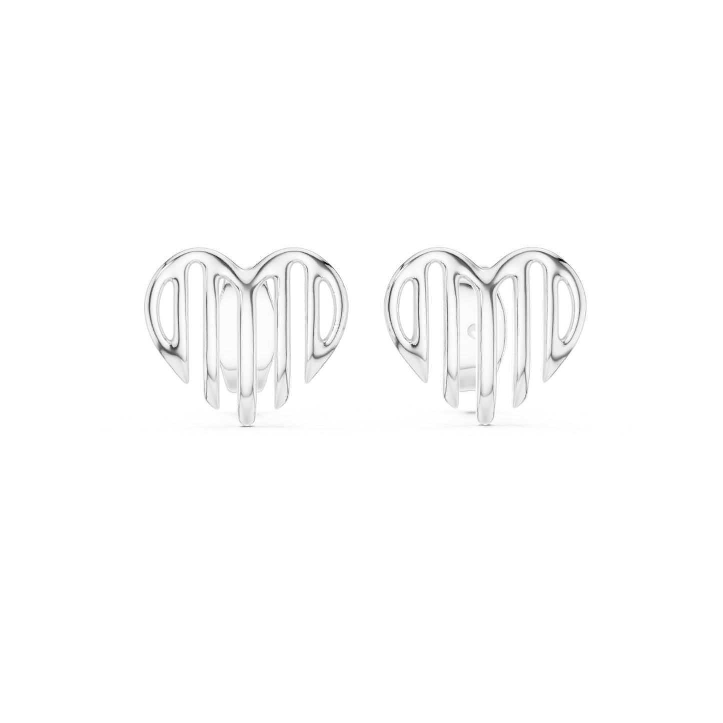 Heart Stud Lab Grown Diamond Earrings