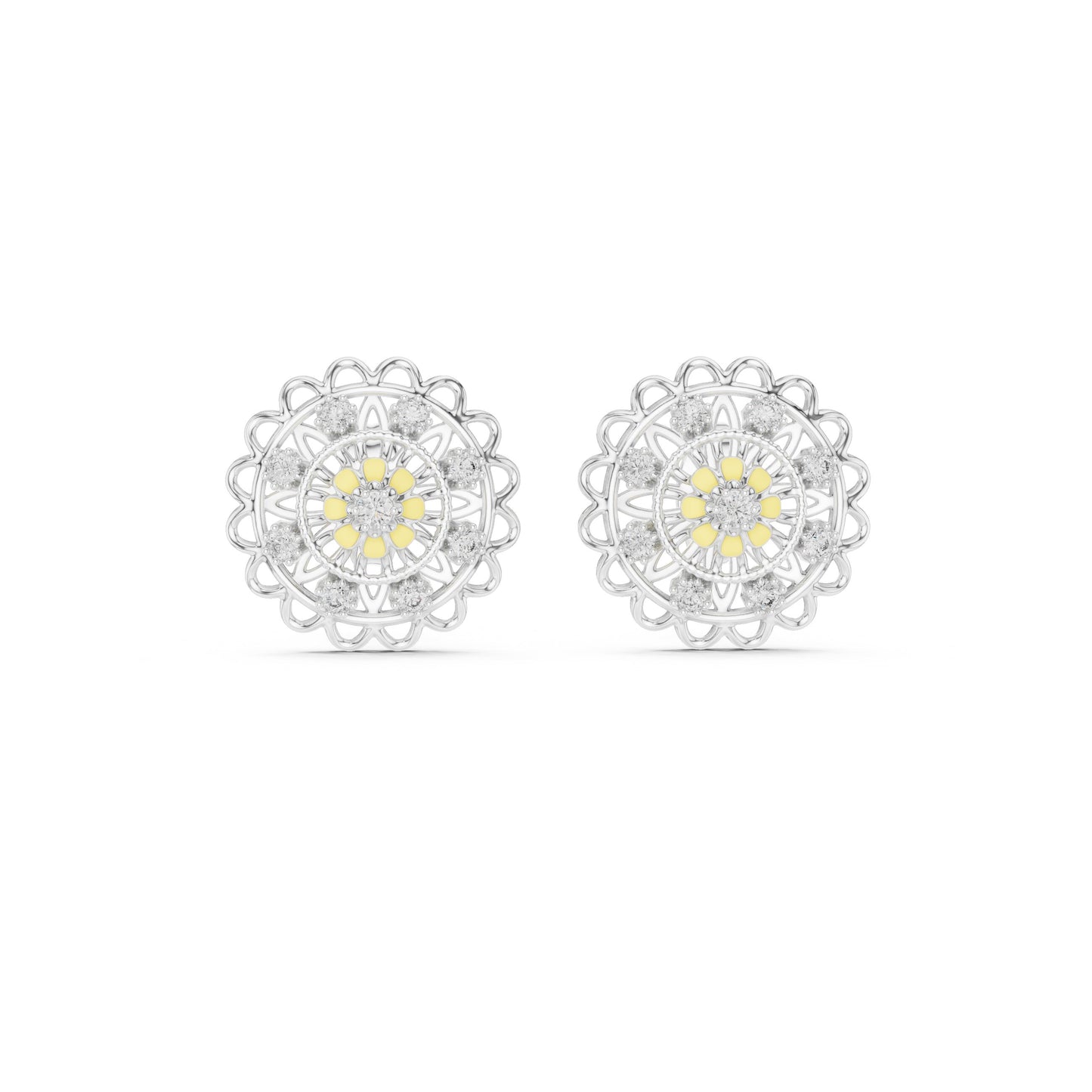 Round Stud Lab Grown Diamond Earrings