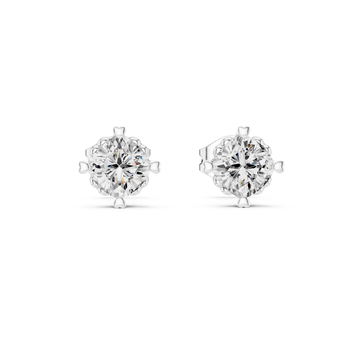Round Stud Lab Grown Diamond Earrings