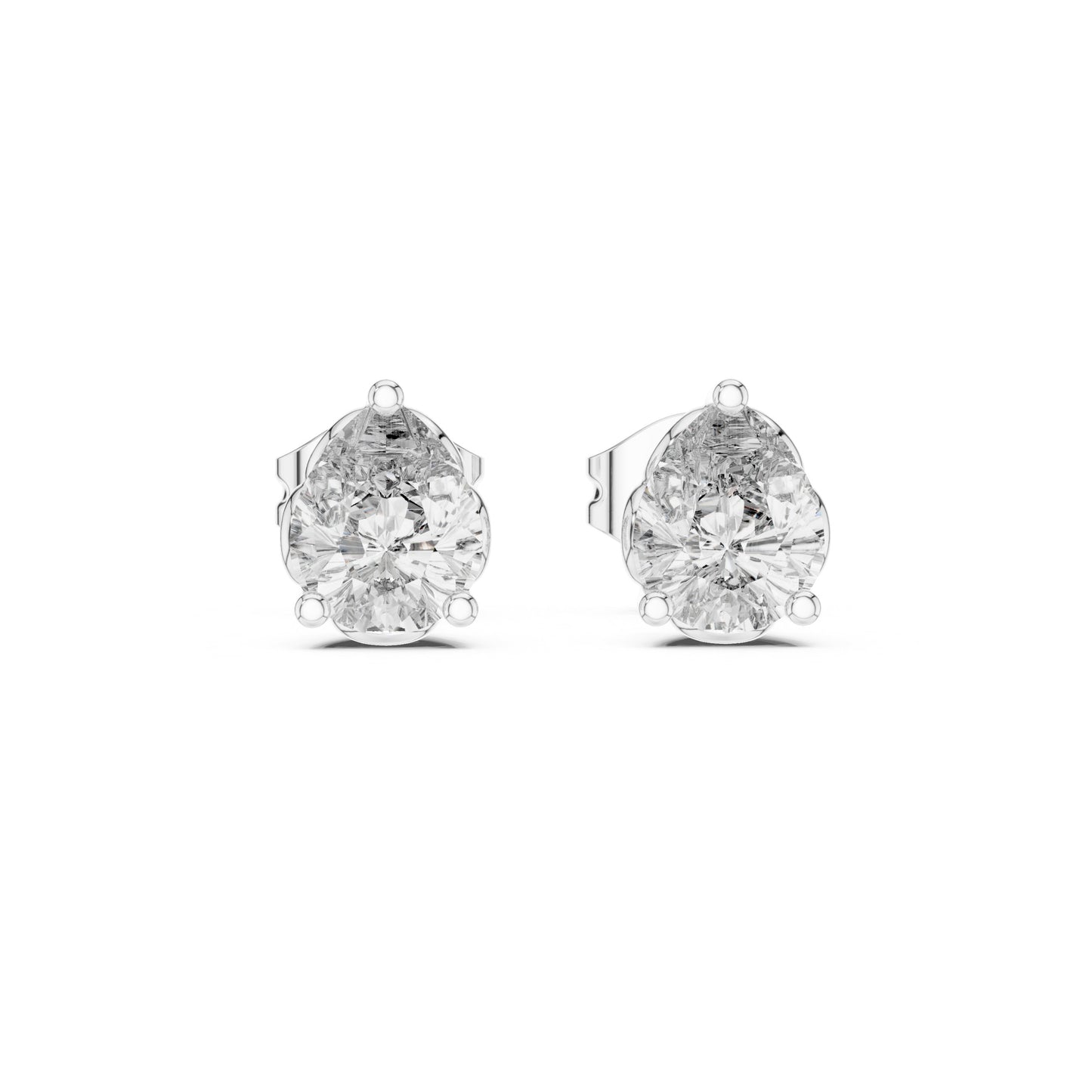 Round Stud Lab Grown Diamond Earrings