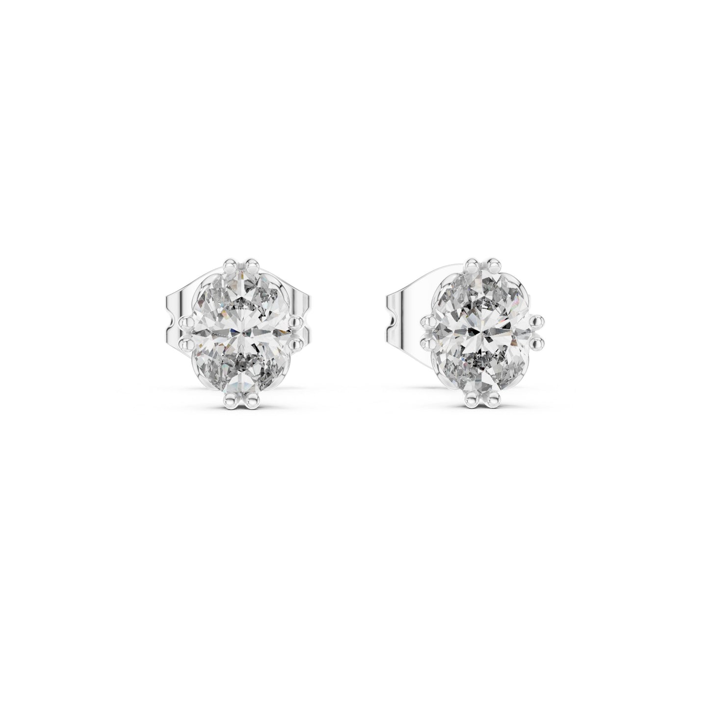 Oval Stud Lab Grown Diamond Earrings