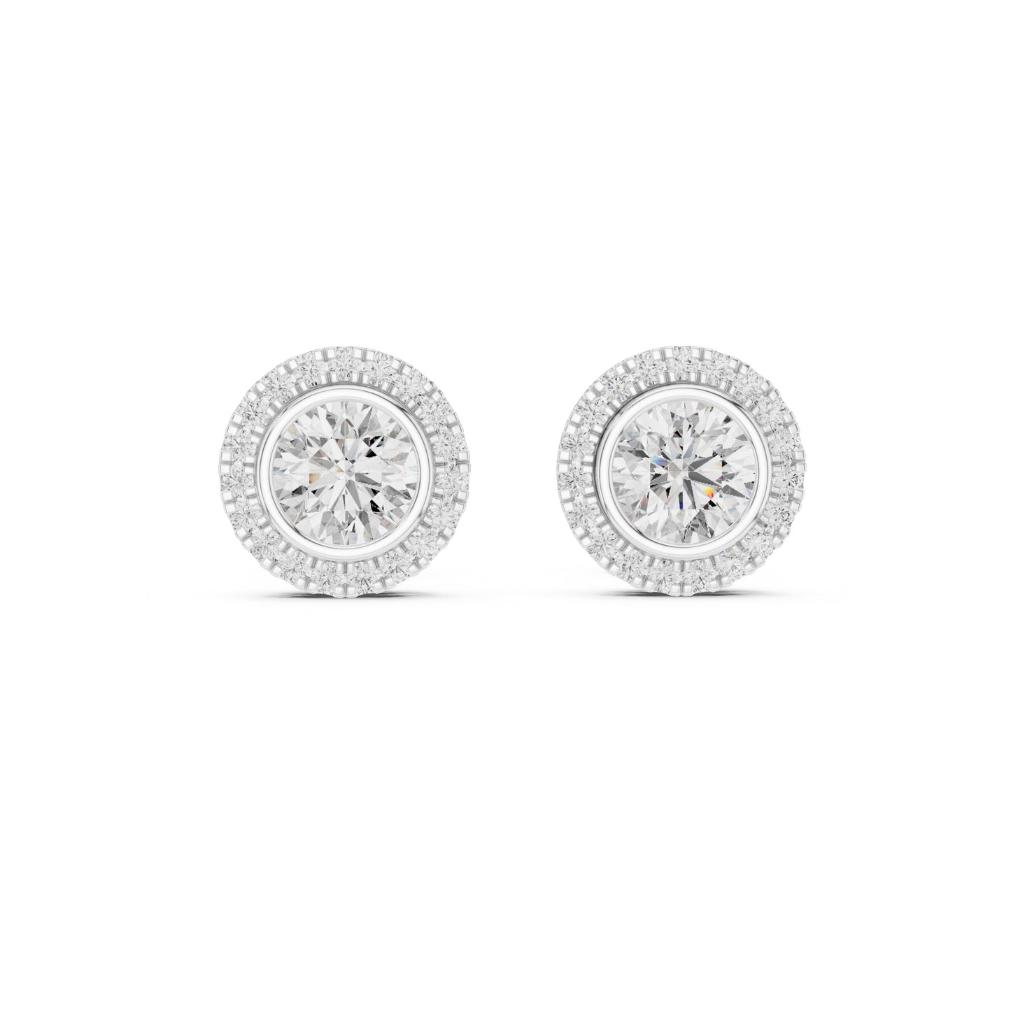 Round Stud Lab Grown Diamond Earrings