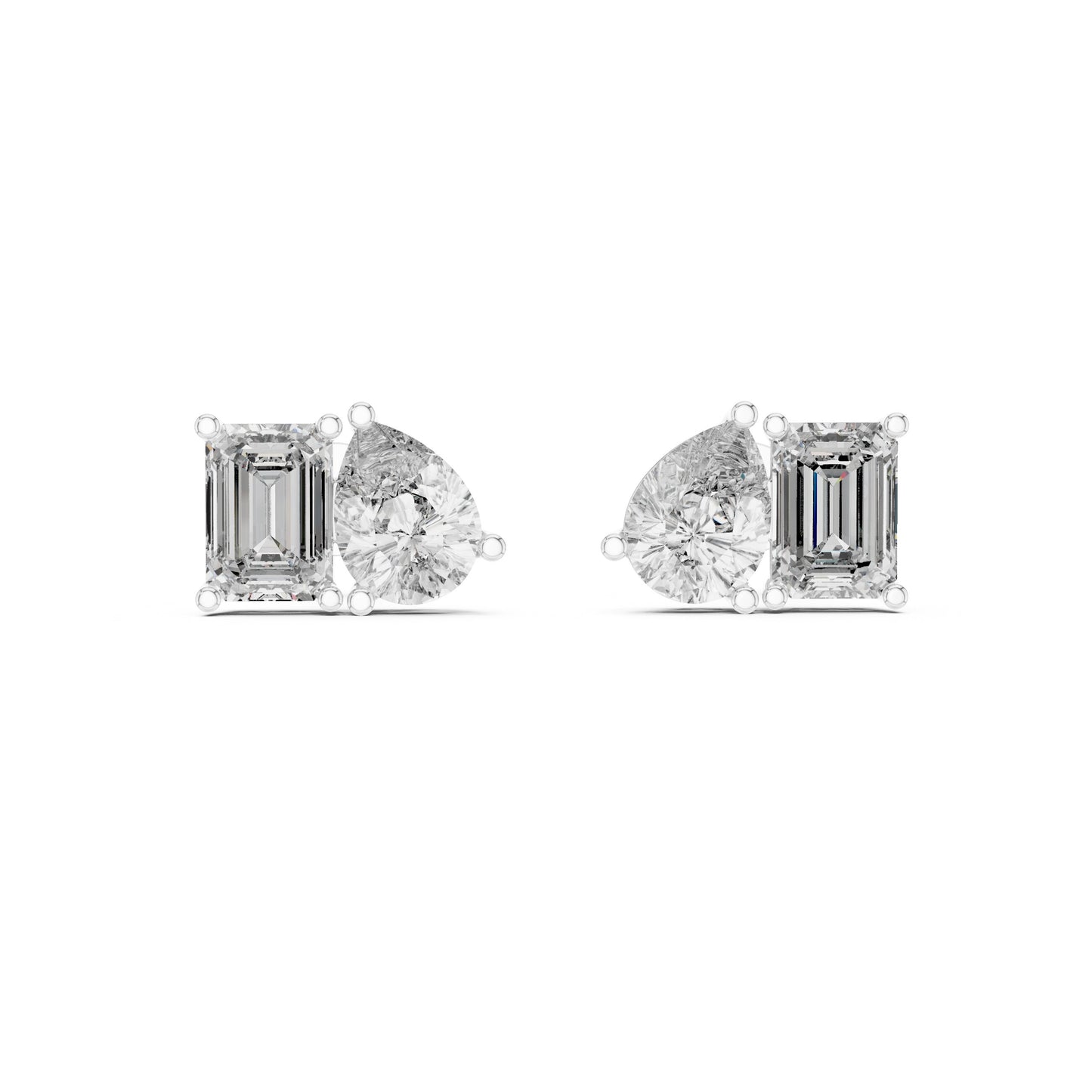 Mixed Shape Lab Grown Diamond Stud Earrings