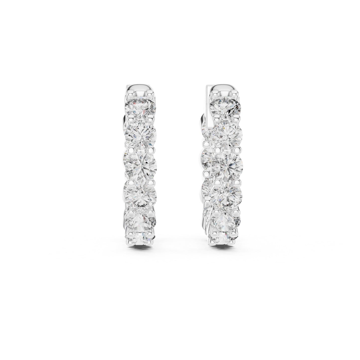 Round Huggie Lab Grown Diamond Earrings