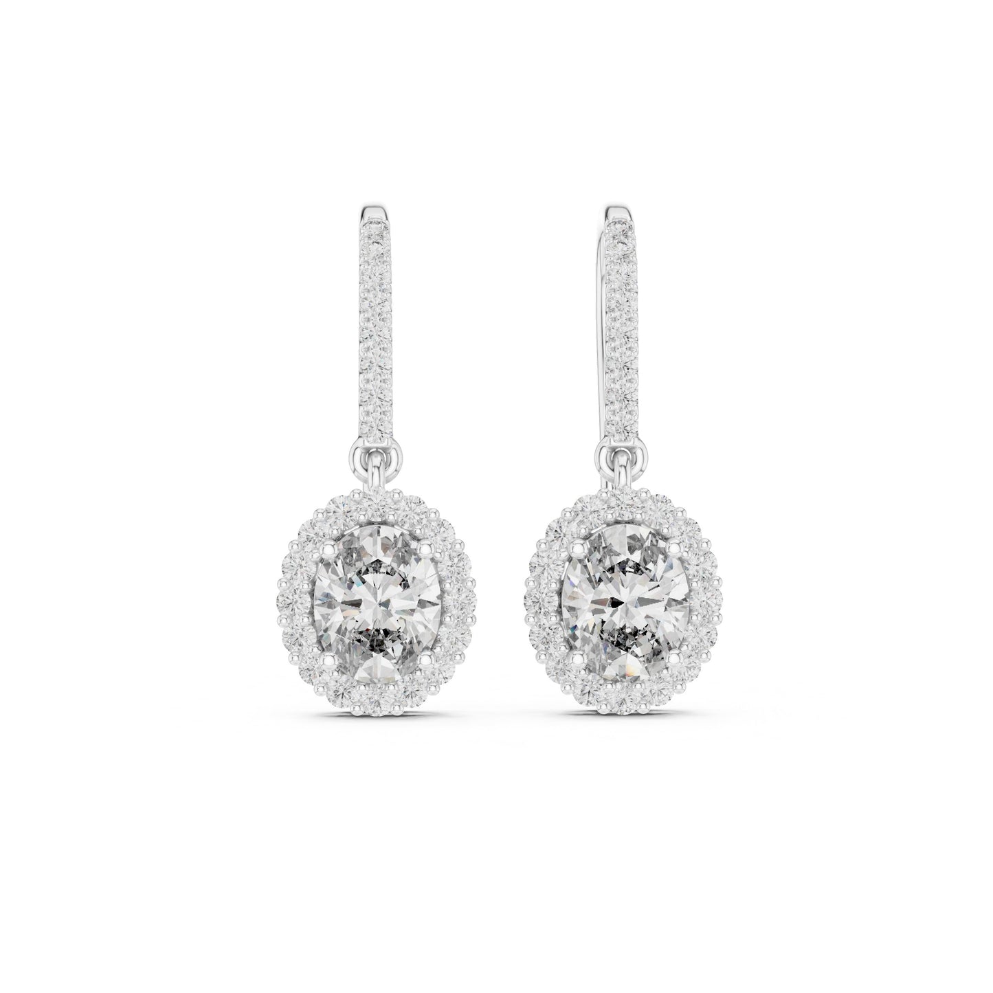 Round Drop Lab Grown Diamond Earrings