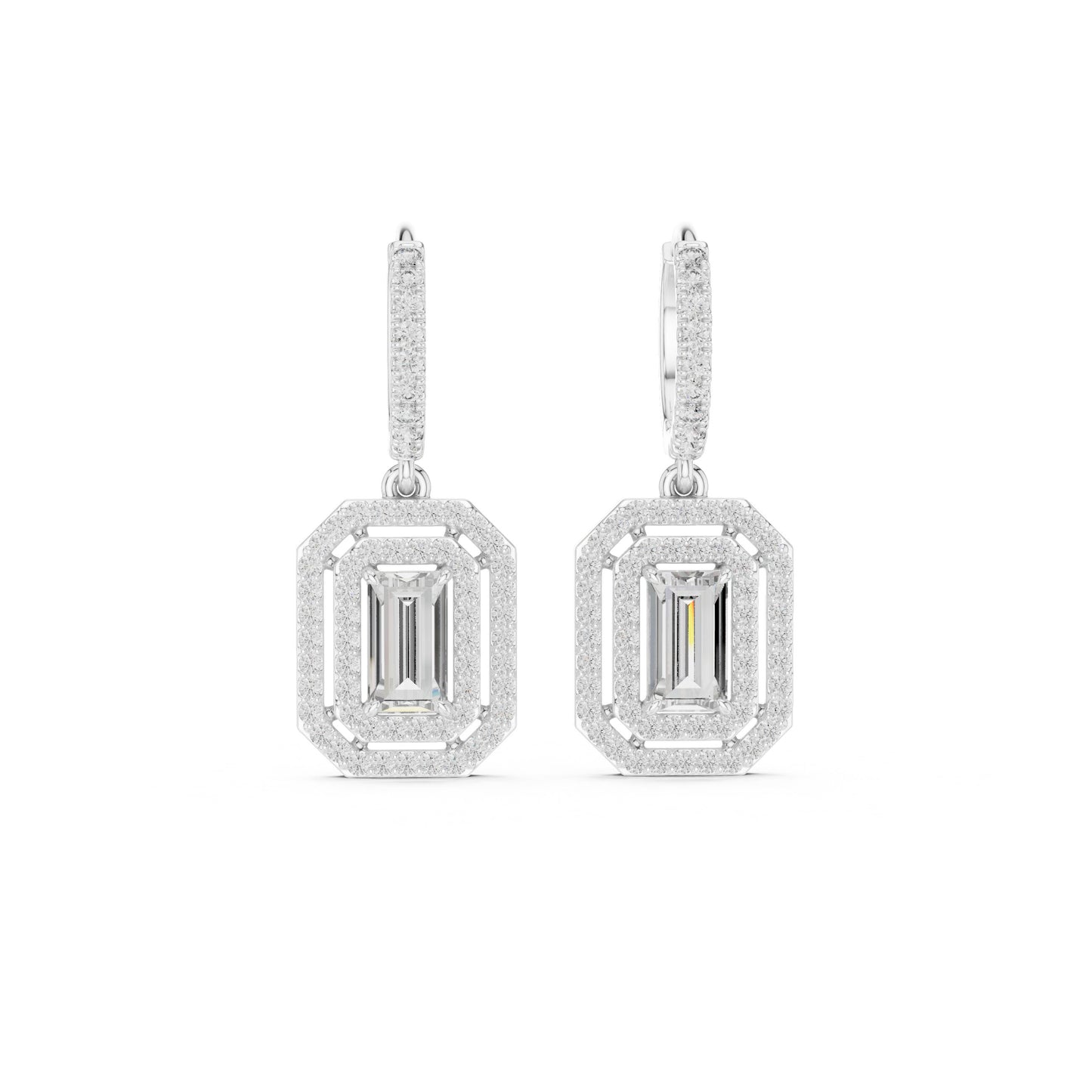 Mixed Shape Lab Grown Diamond Huggie Earrings