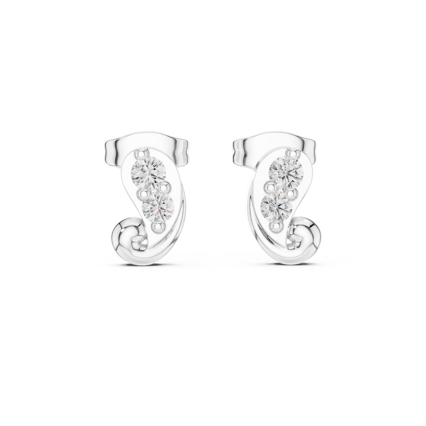 Round Stud Lab Grown Diamond Earrings