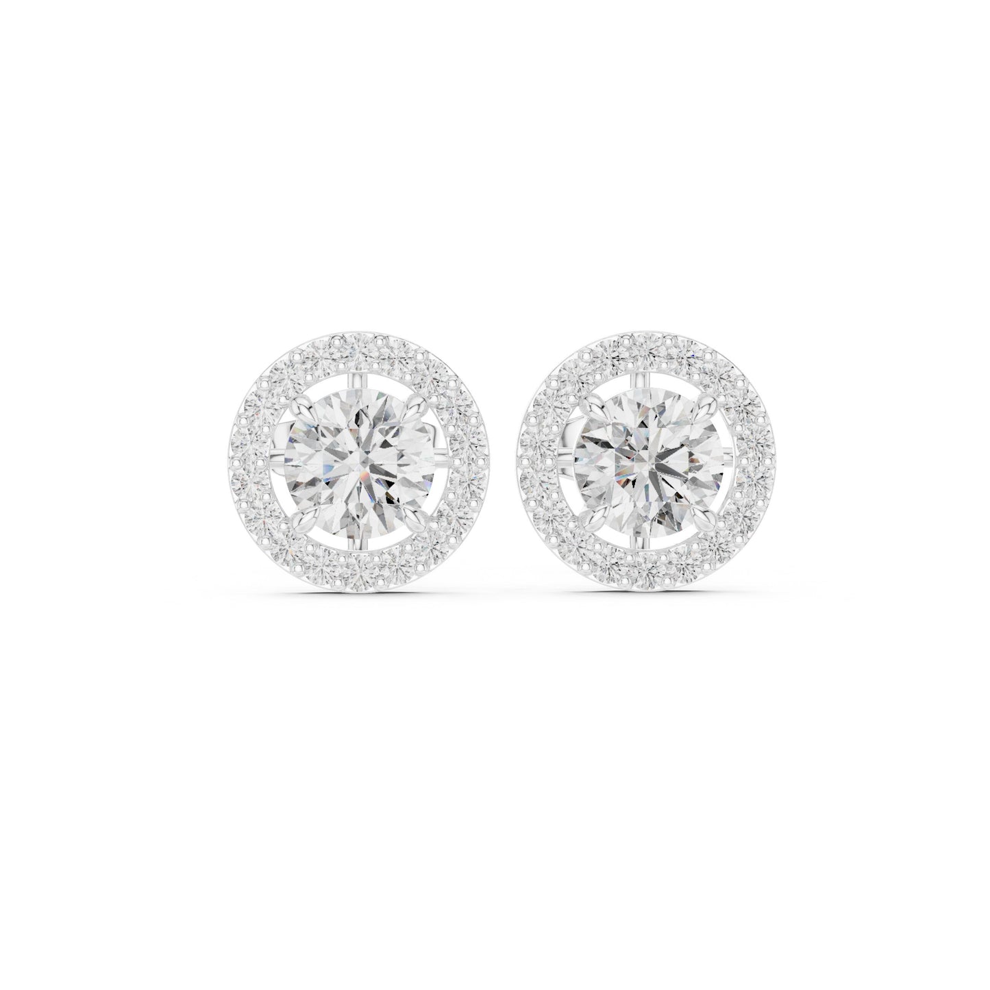 Round Stud Lab Grown Diamond Earrings