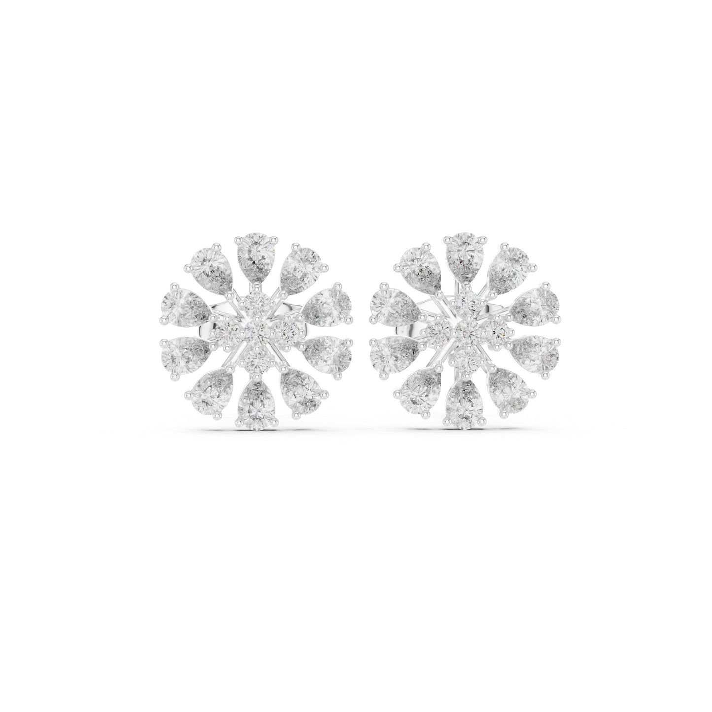 Pear Cluster Lab Grown Diamond Earrings