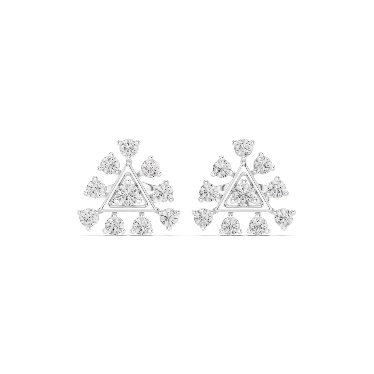 Mixed Shape Lab Grown Diamond Climber Earrings