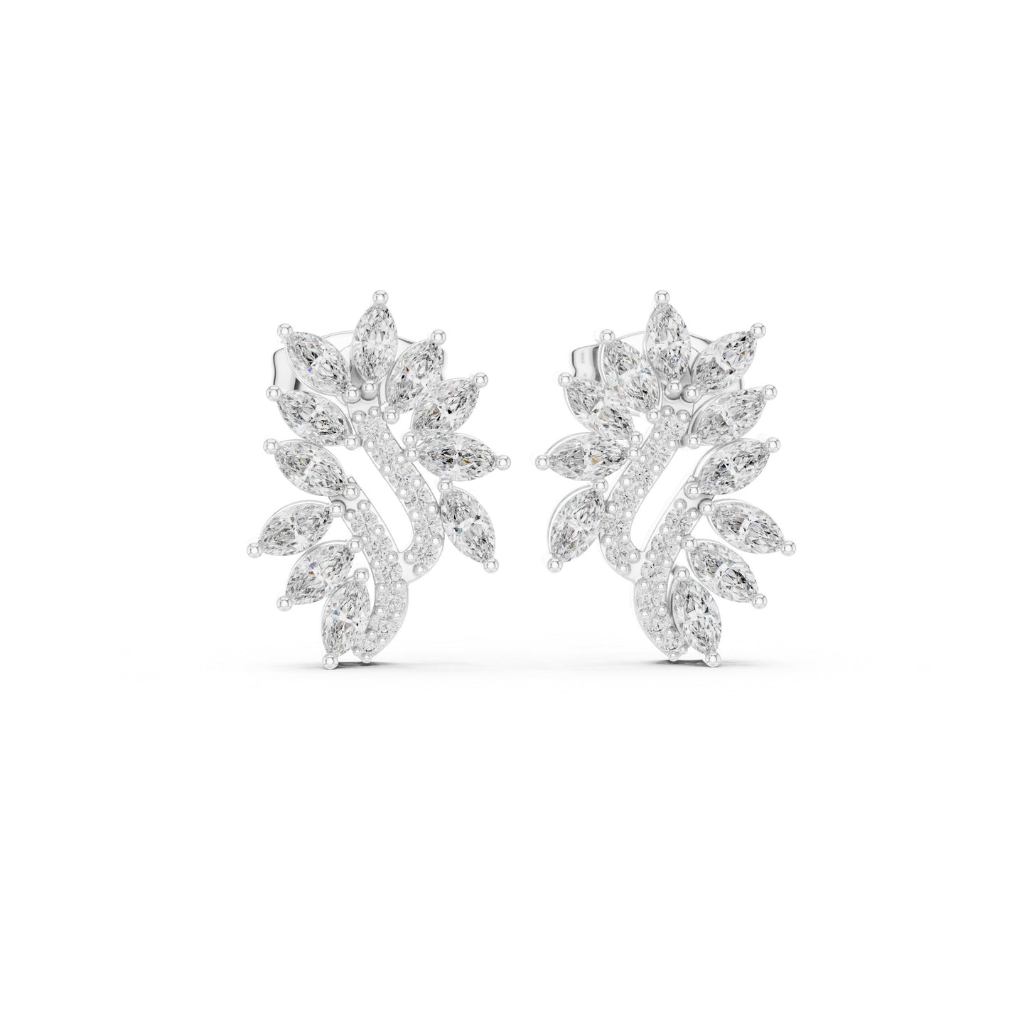 Mixed Shape Lab Grown Diamond Cluster Earrings