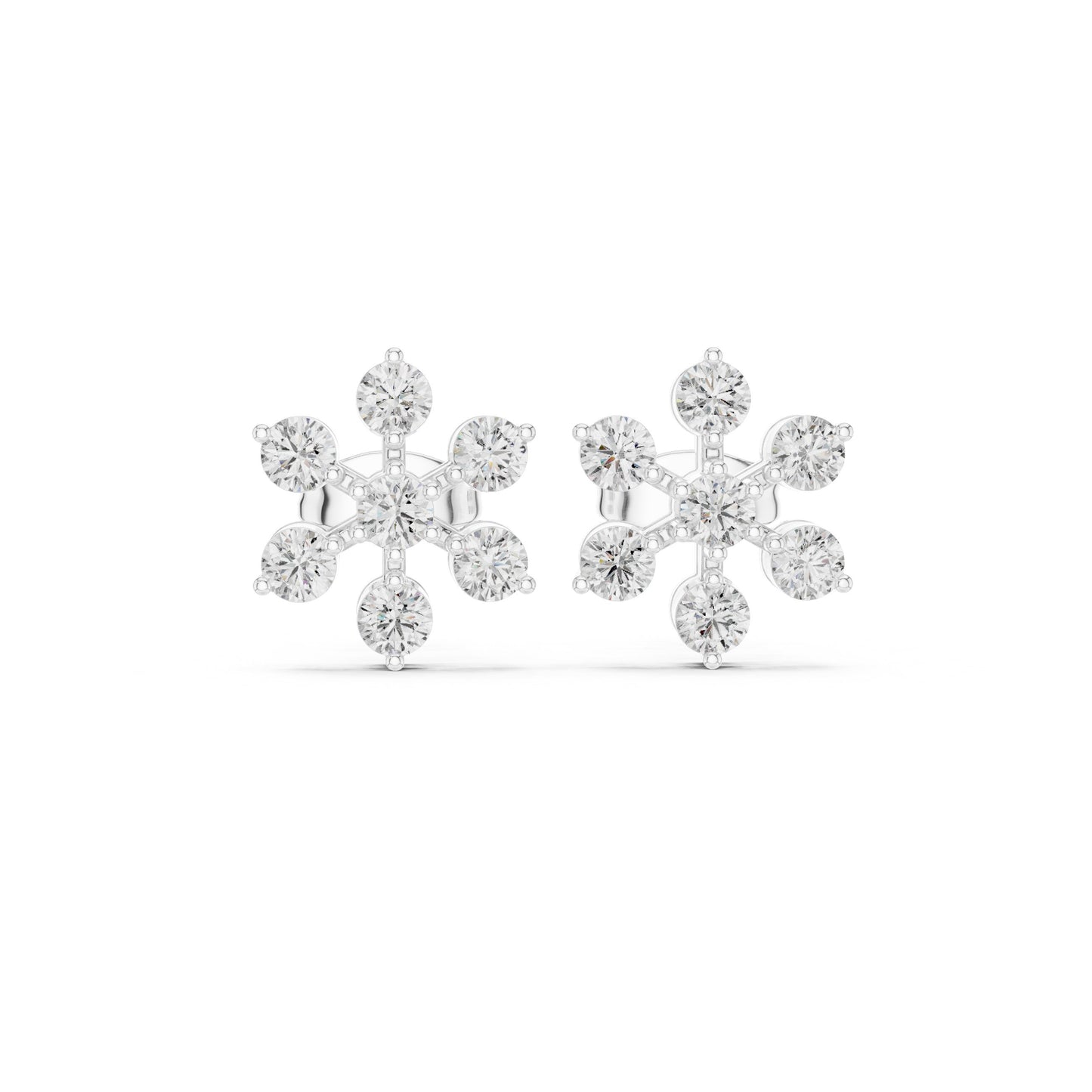 Round Cluster Lab Grown Diamond Earrings