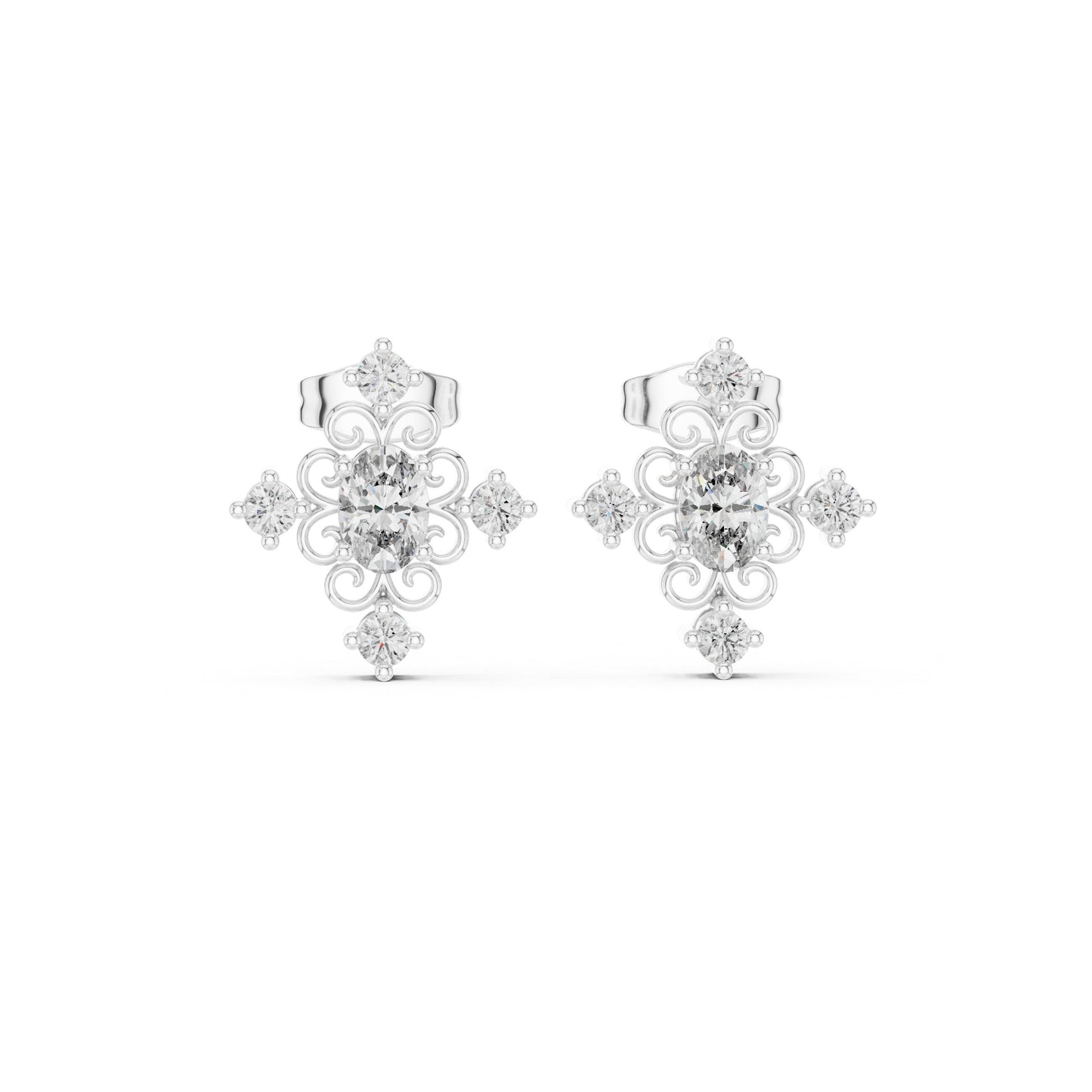 Mixed Shape Lab Grown Diamond Stud Earrings