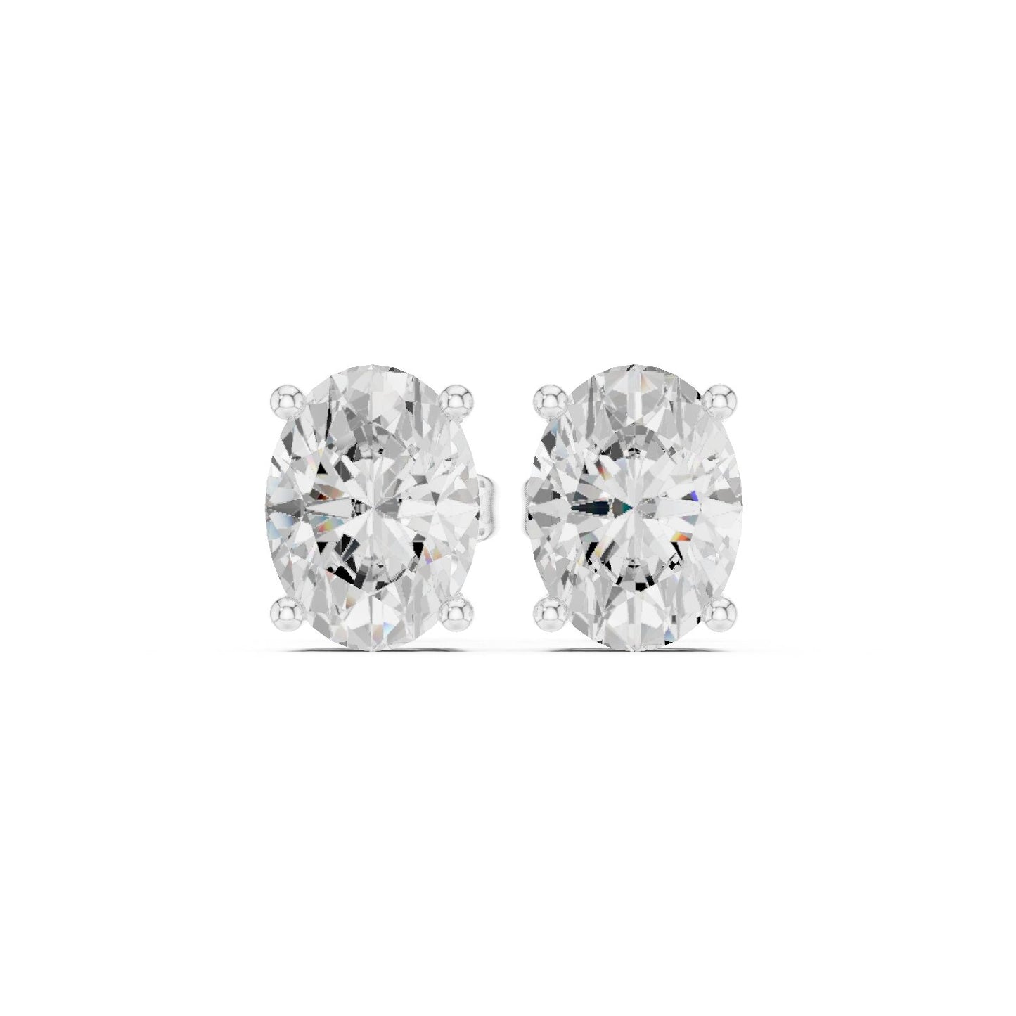 Oval Stud Lab Grown Diamond Earrings