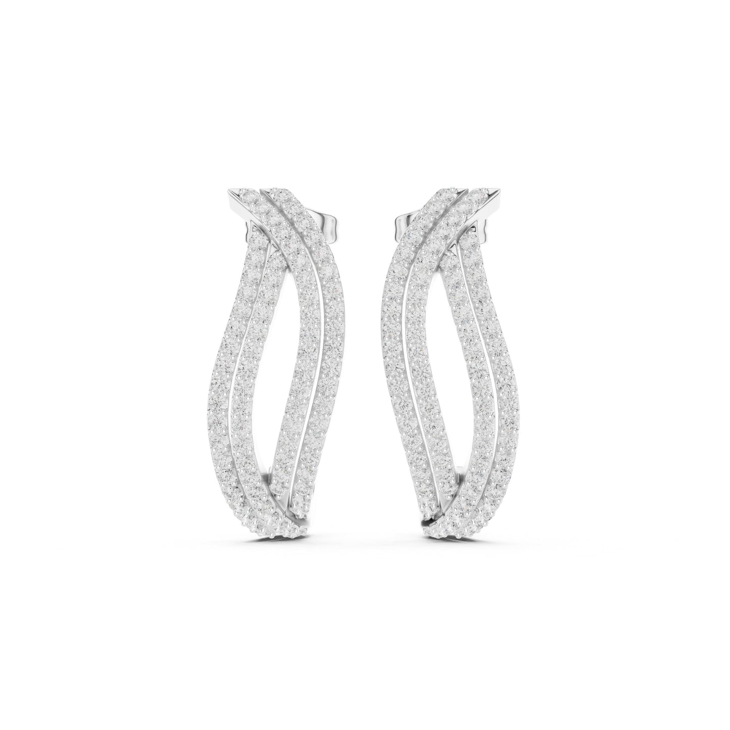 Round Hoop Lab Grown Diamond Earrings