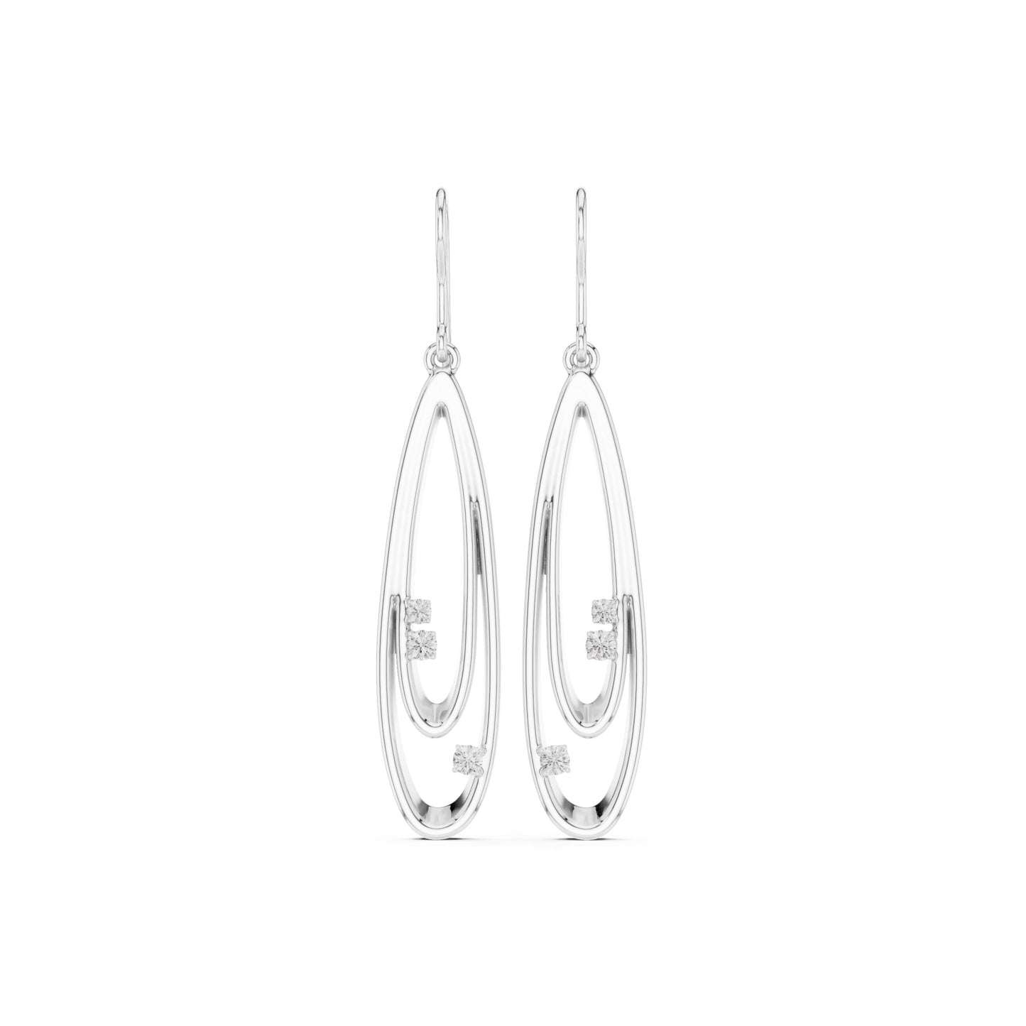 Round Dangle Lab Grown Diamond Earrings