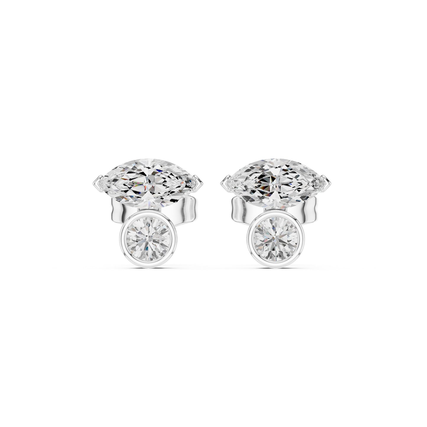 Mixed Shape Lab Grown Diamond Stud Earrings