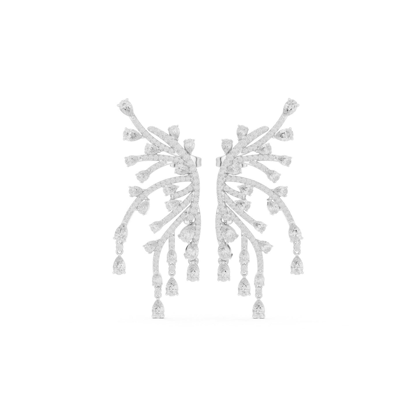 Mixed Shape Lab Grown Diamond Chandelier Earrings