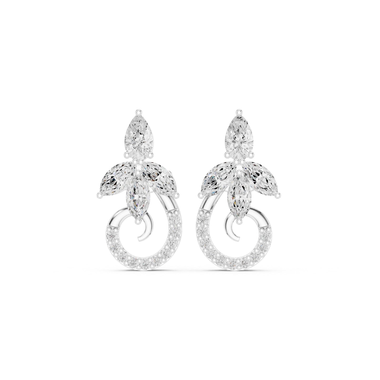 Mixed Shape Lab Grown Diamond Climber Earrings