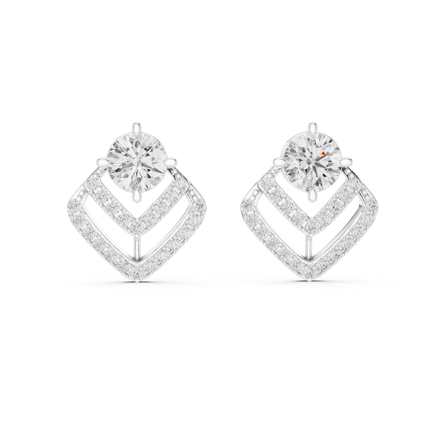 Round Stud Lab Grown Diamond Earrings