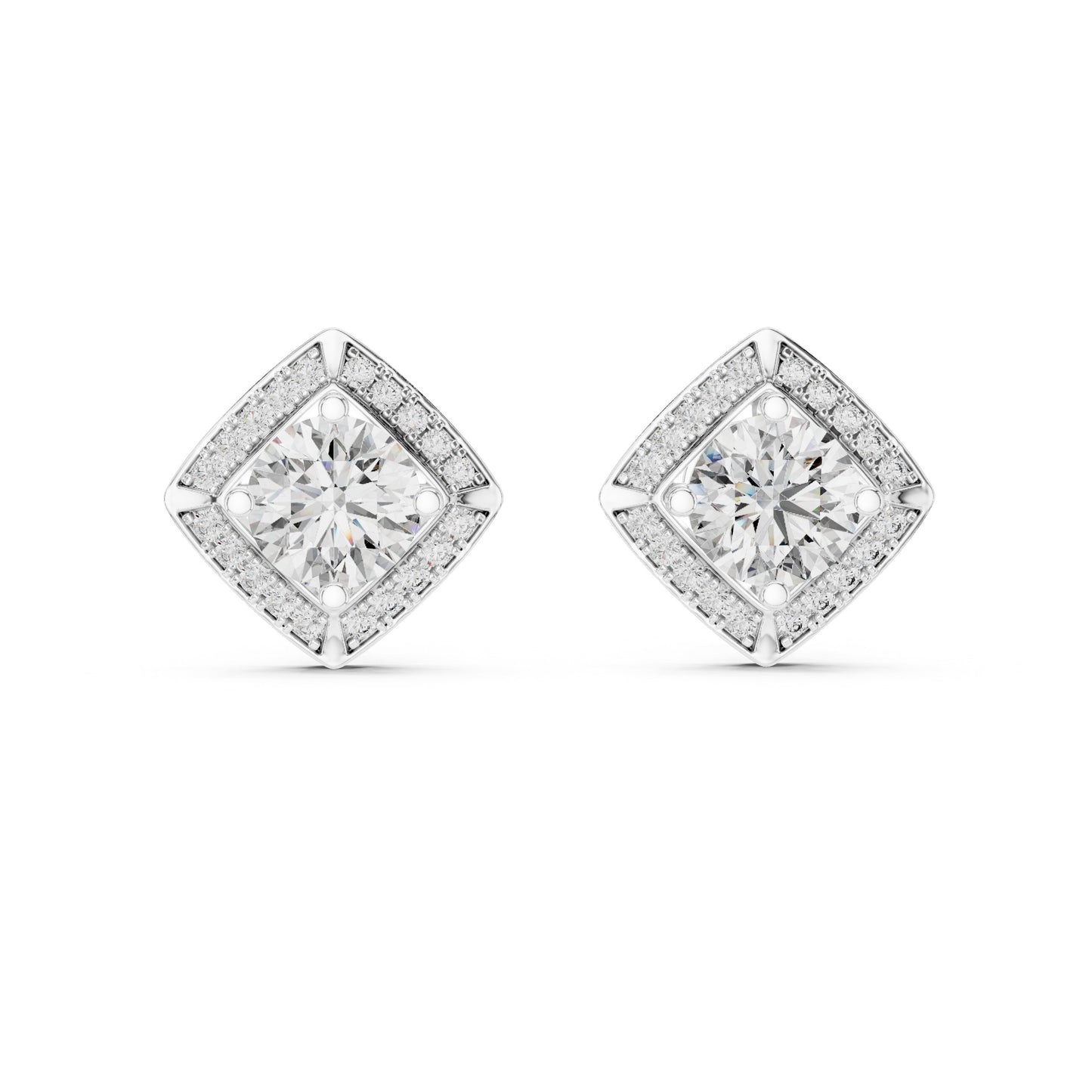 Round Stud Lab Grown Diamond Earrings