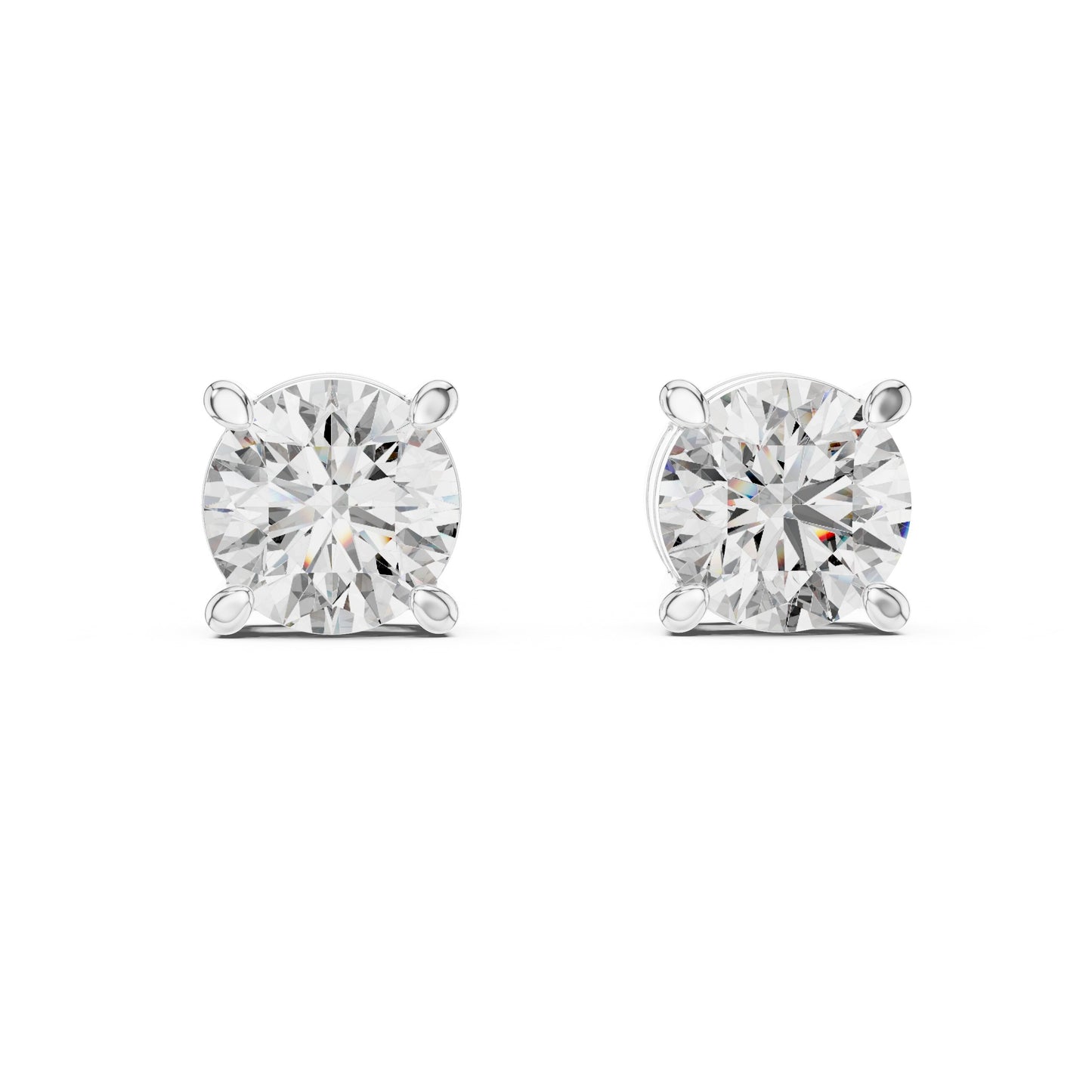 Round Stud Lab Grown Diamond Earrings