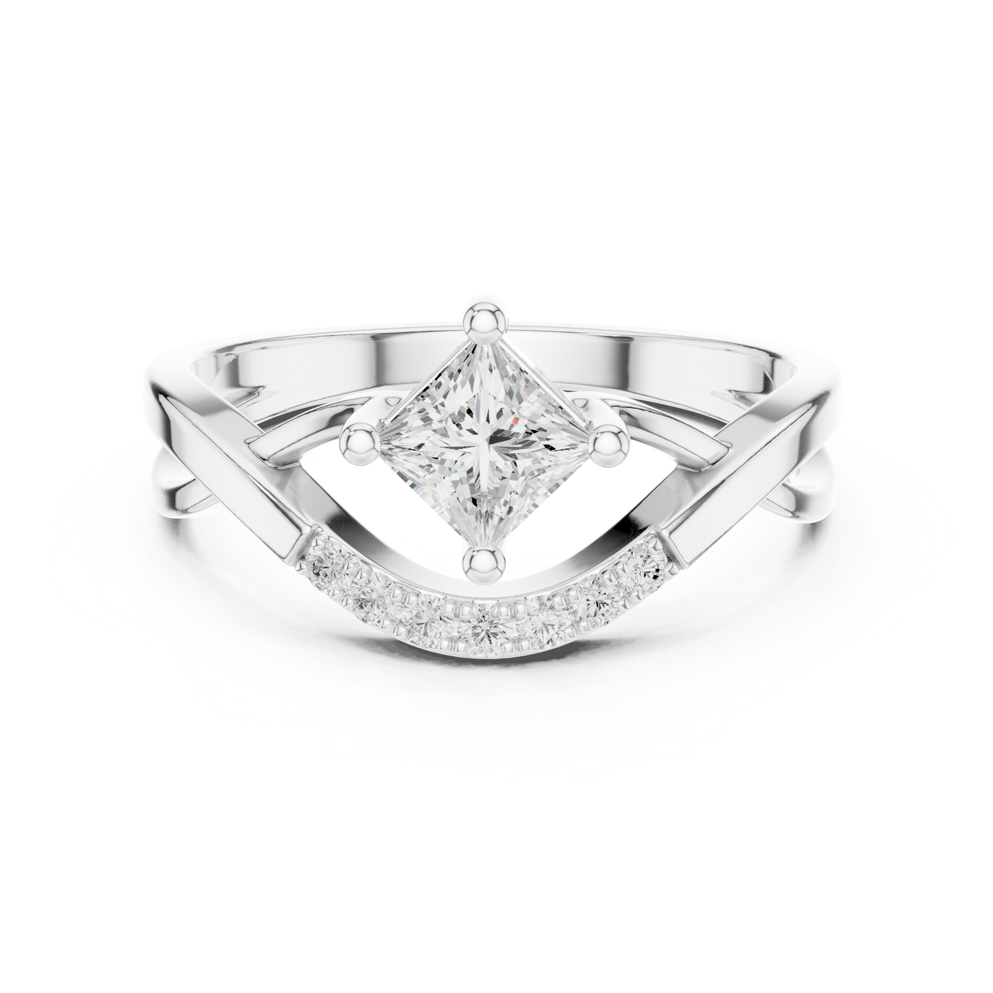 Mixed Shape Lab Grown Diamond Side Stone Ring